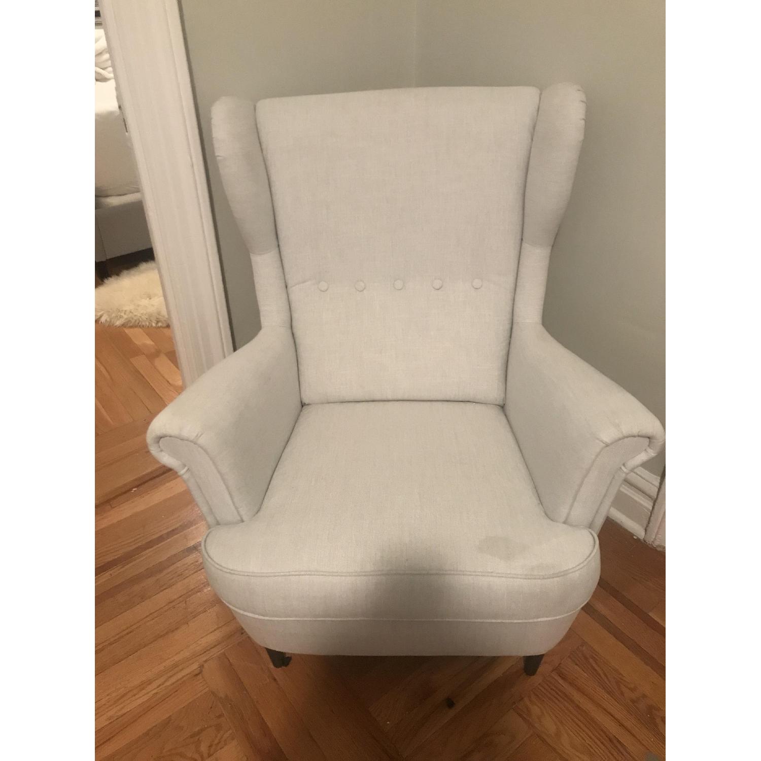 Ikea Light Grey Strandmon Wing Chair - image-9