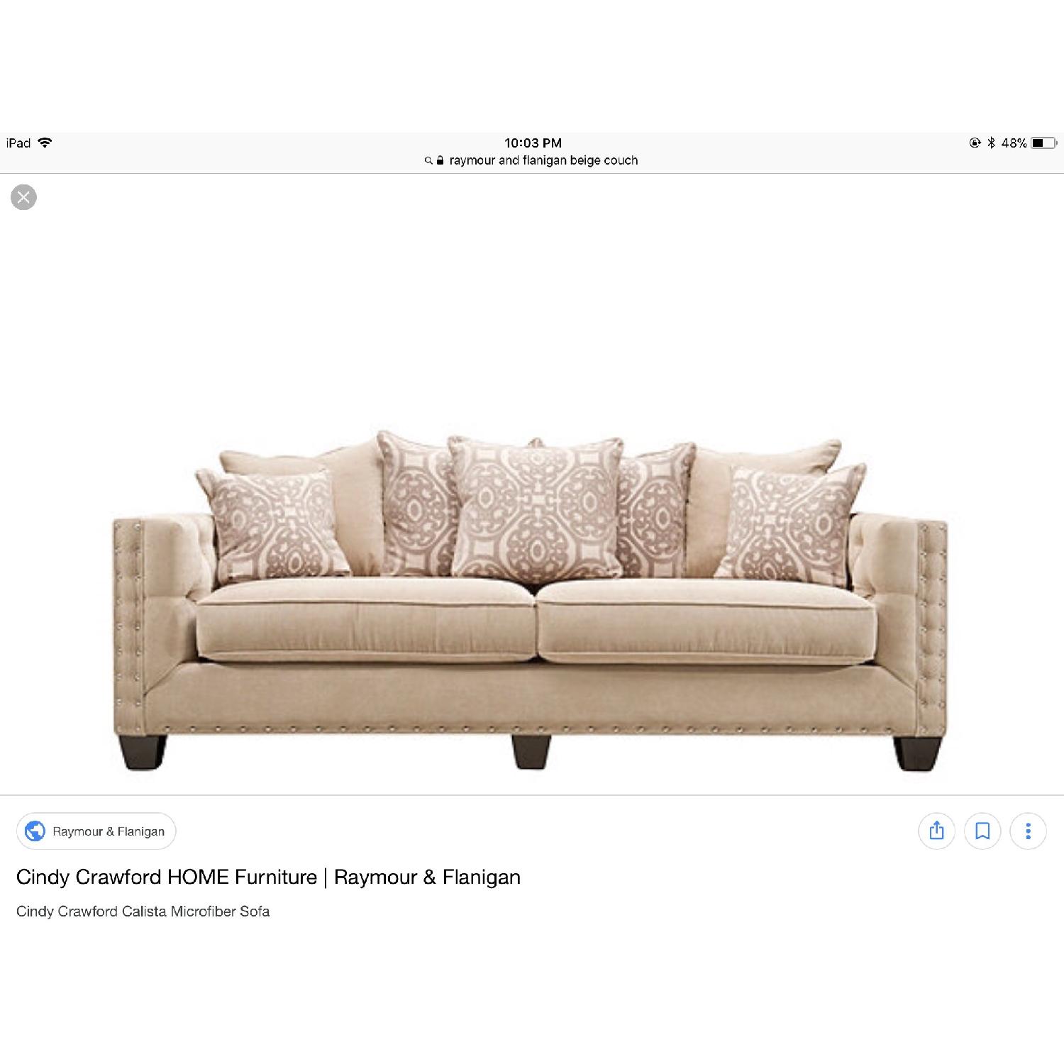 Raymour & Flanigan Cindy Crawford calista microfiber sofa - image-2