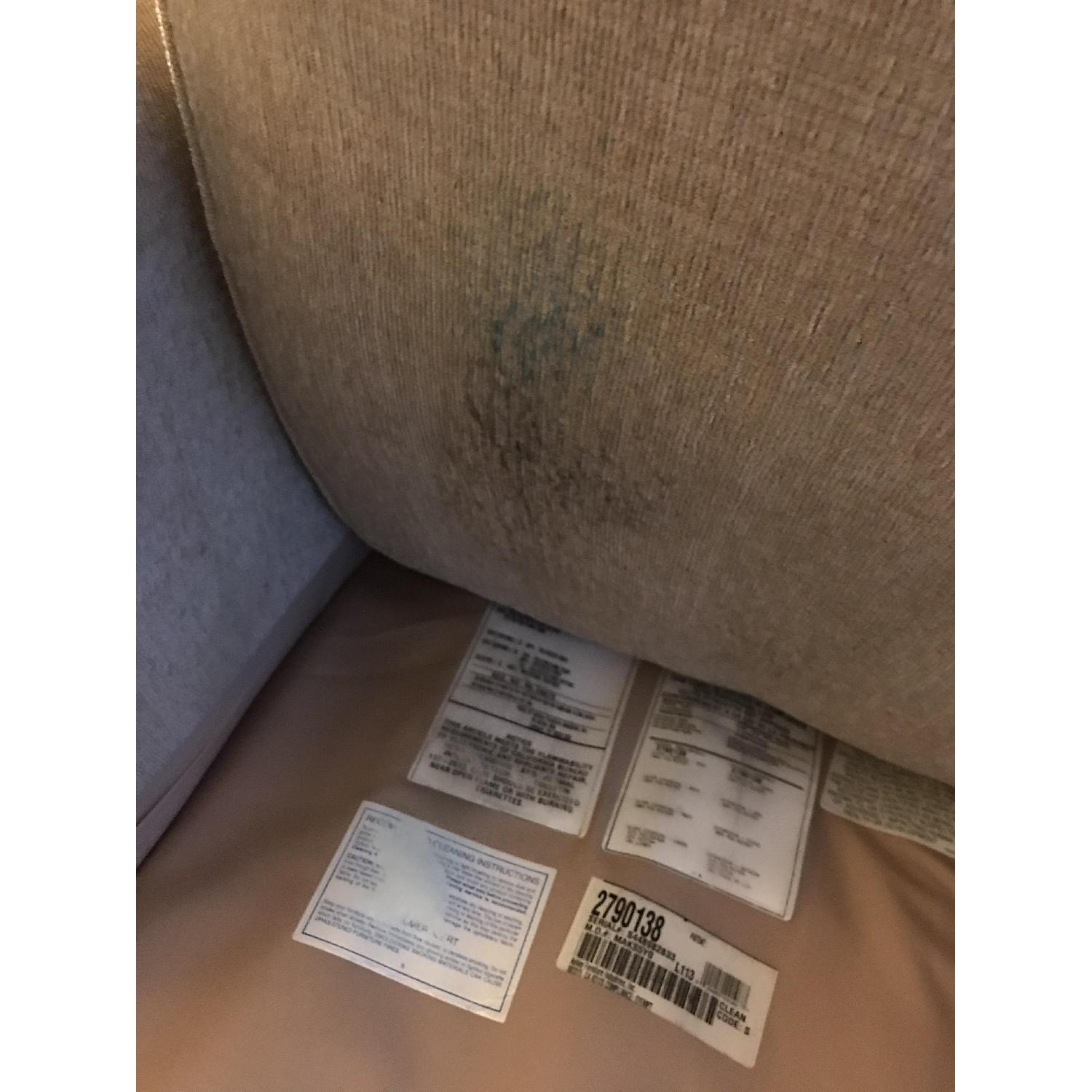 Ashley Beige Fabric Sofa w/ Nailhead Trim - image-3