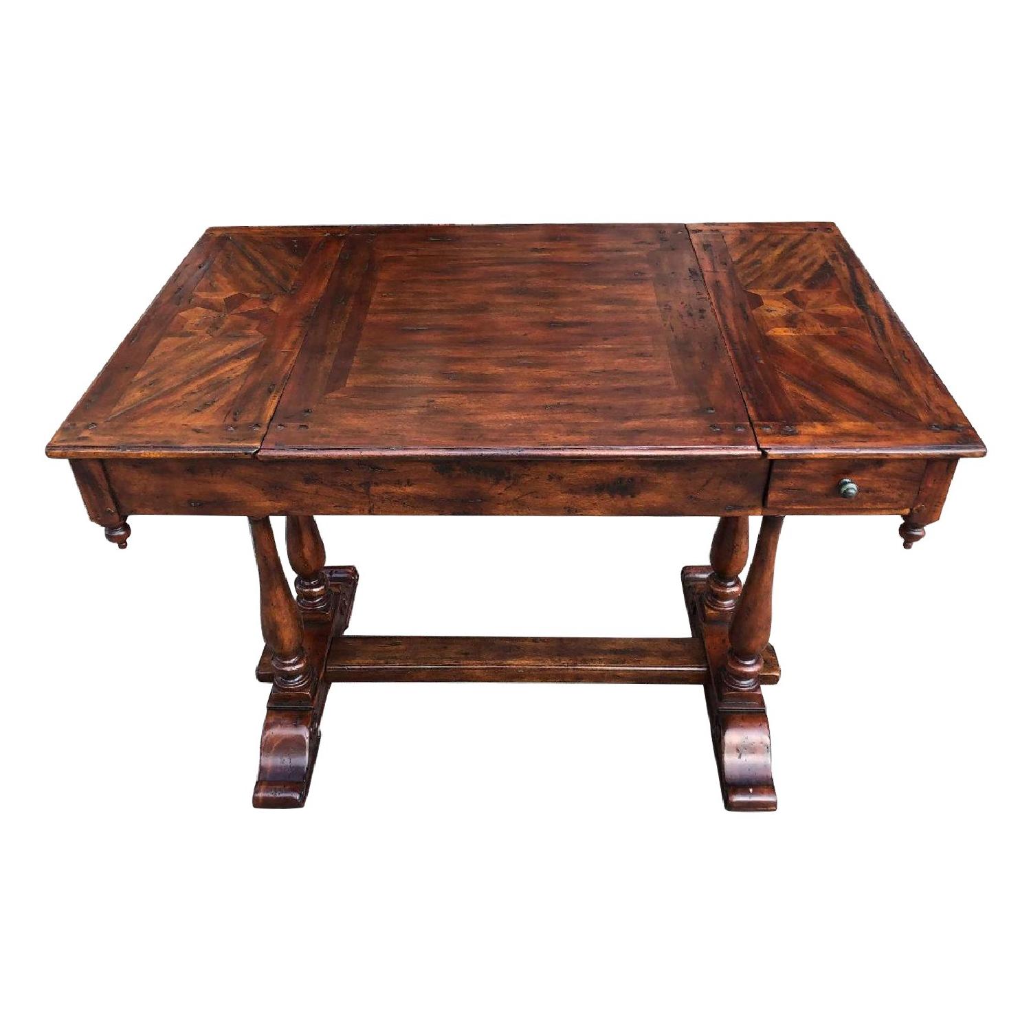 Theodore Alexander Antiqued Wood Castle Bromwich Game Table AptDeco