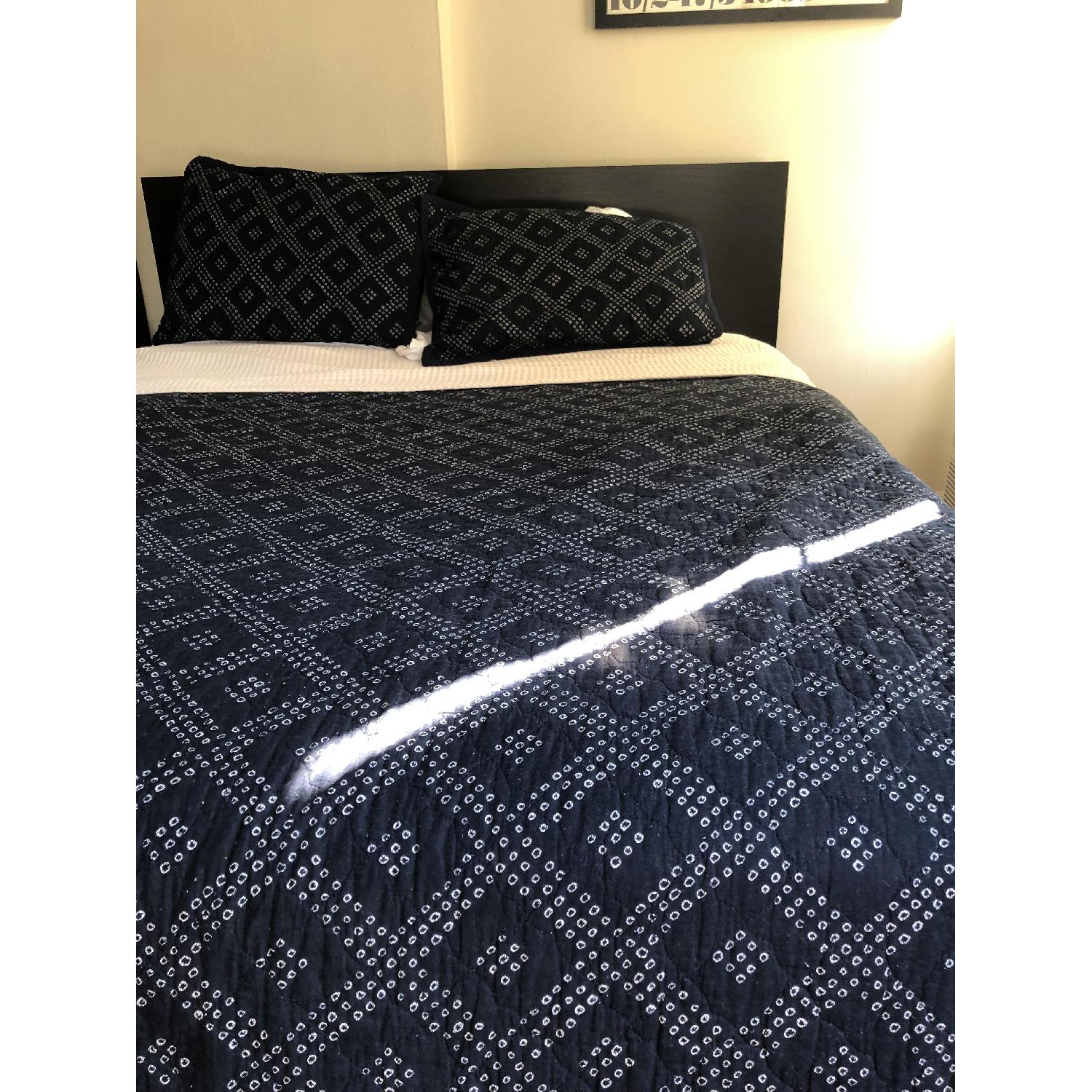 Ikea Malm Bed Frame w/ Luroy Slated Base in Black/Brown - image-1