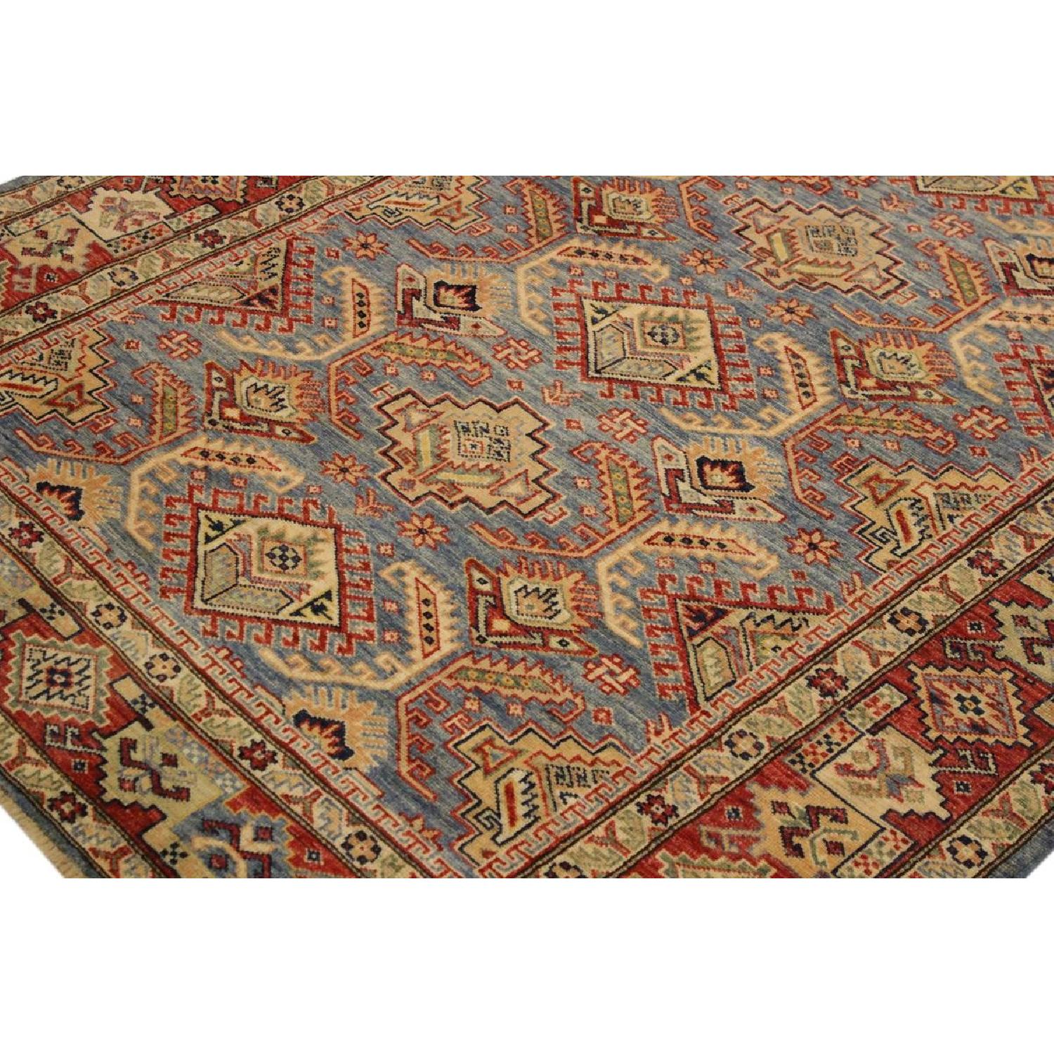 Arshs Fine Rugs Kazak Garish Cyril Lt. Blue/Rust Wool Rug - image-1