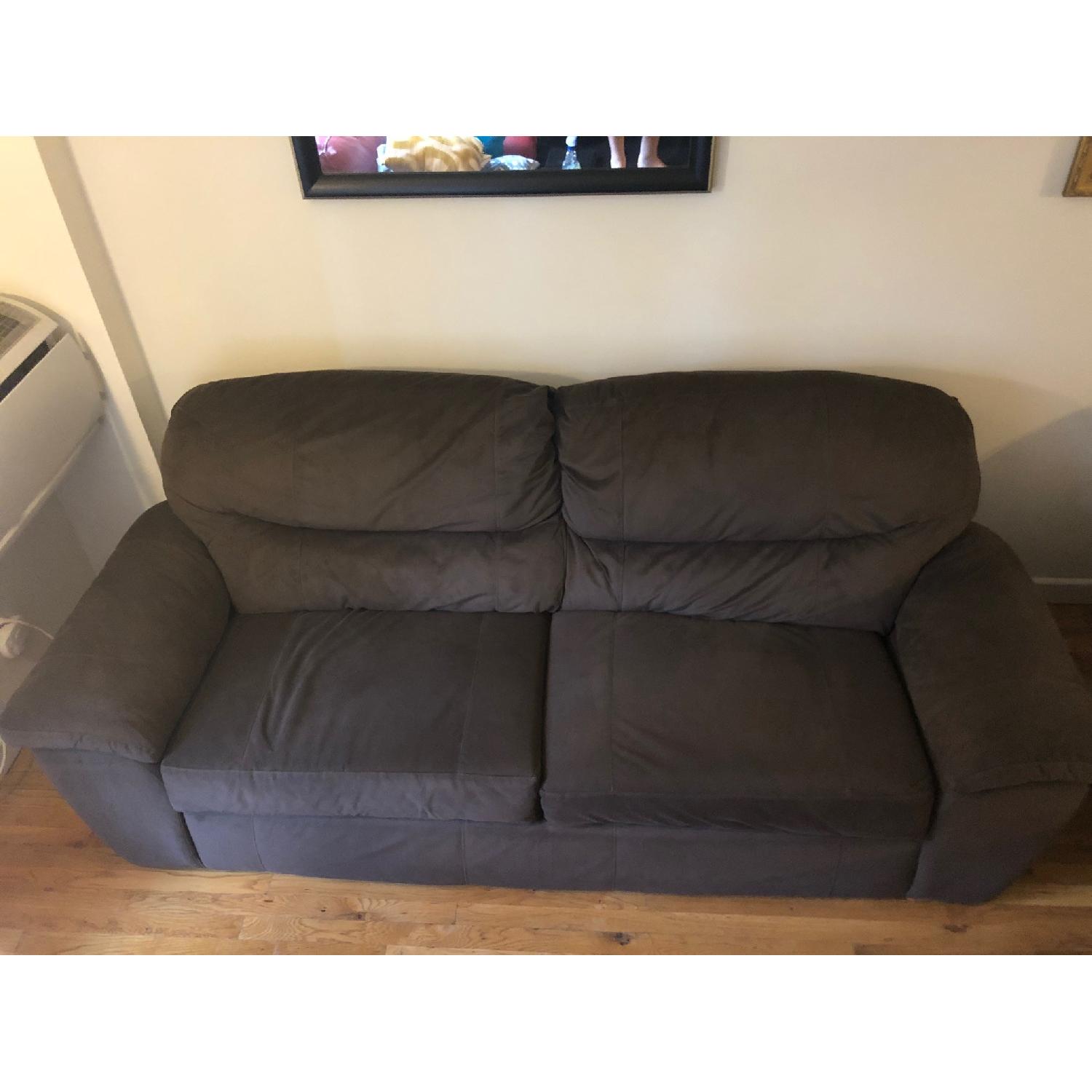 Bob's Brown Fabric Sofa + Matching Recliner Chair - image-2