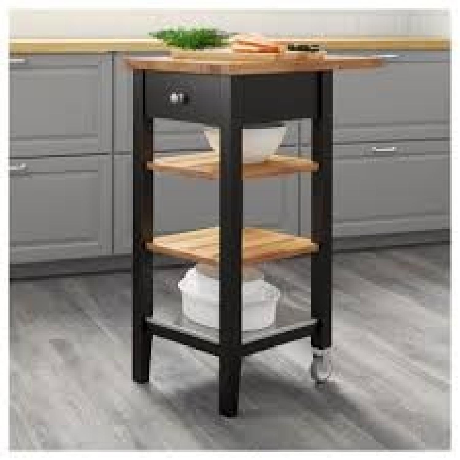 Ikea Stenstorp Kitchen Cart in Black - AptDeco