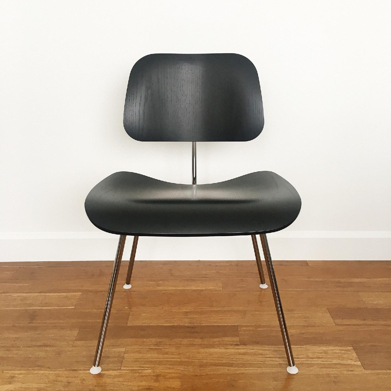 Eames Molded Plywood Black Dining Chair w/ Chrome Base - image-1