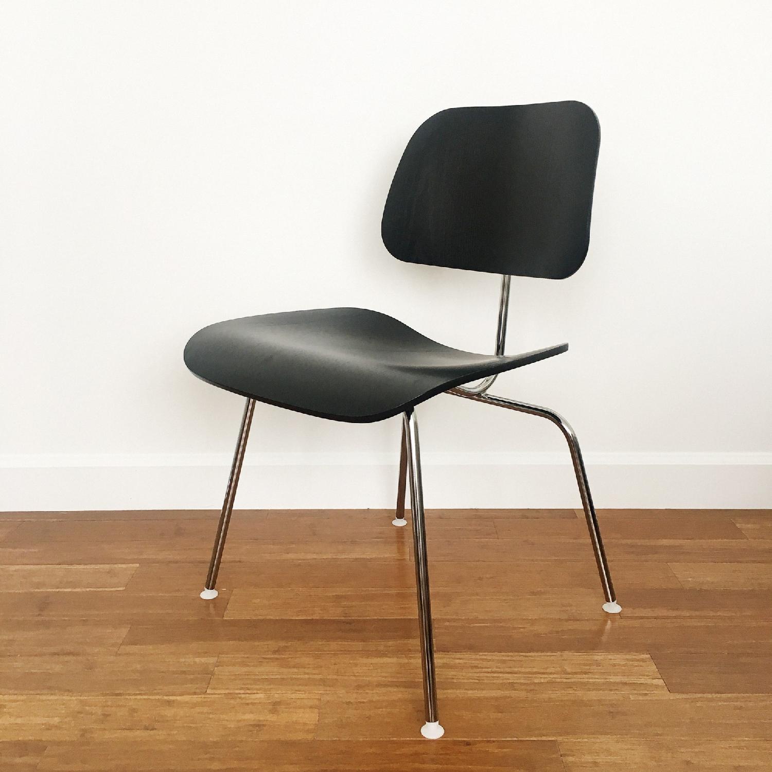 Eames Molded Plywood Black Dining Chair w/ Chrome Base - image-2
