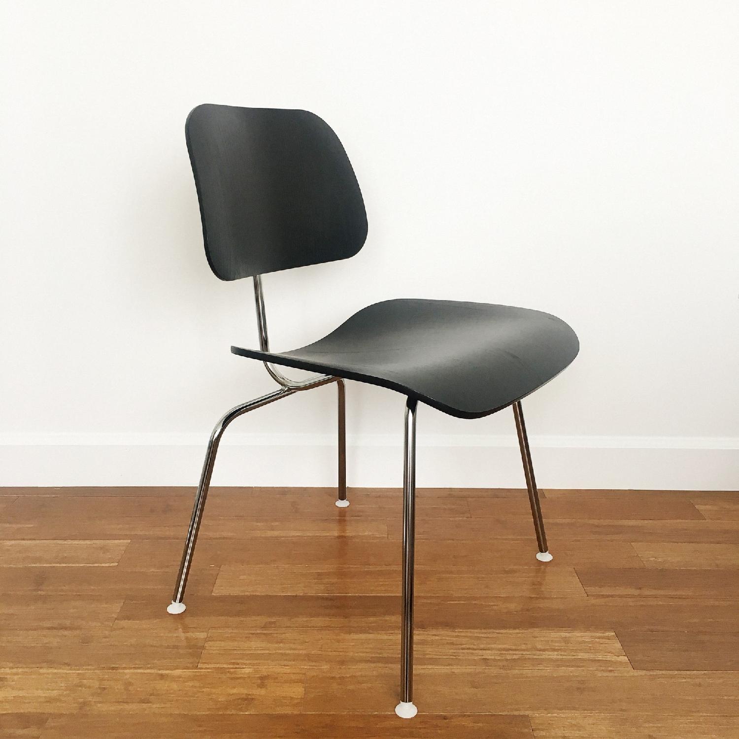 Eames Molded Plywood Black Dining Chair w/ Chrome Base - image-3