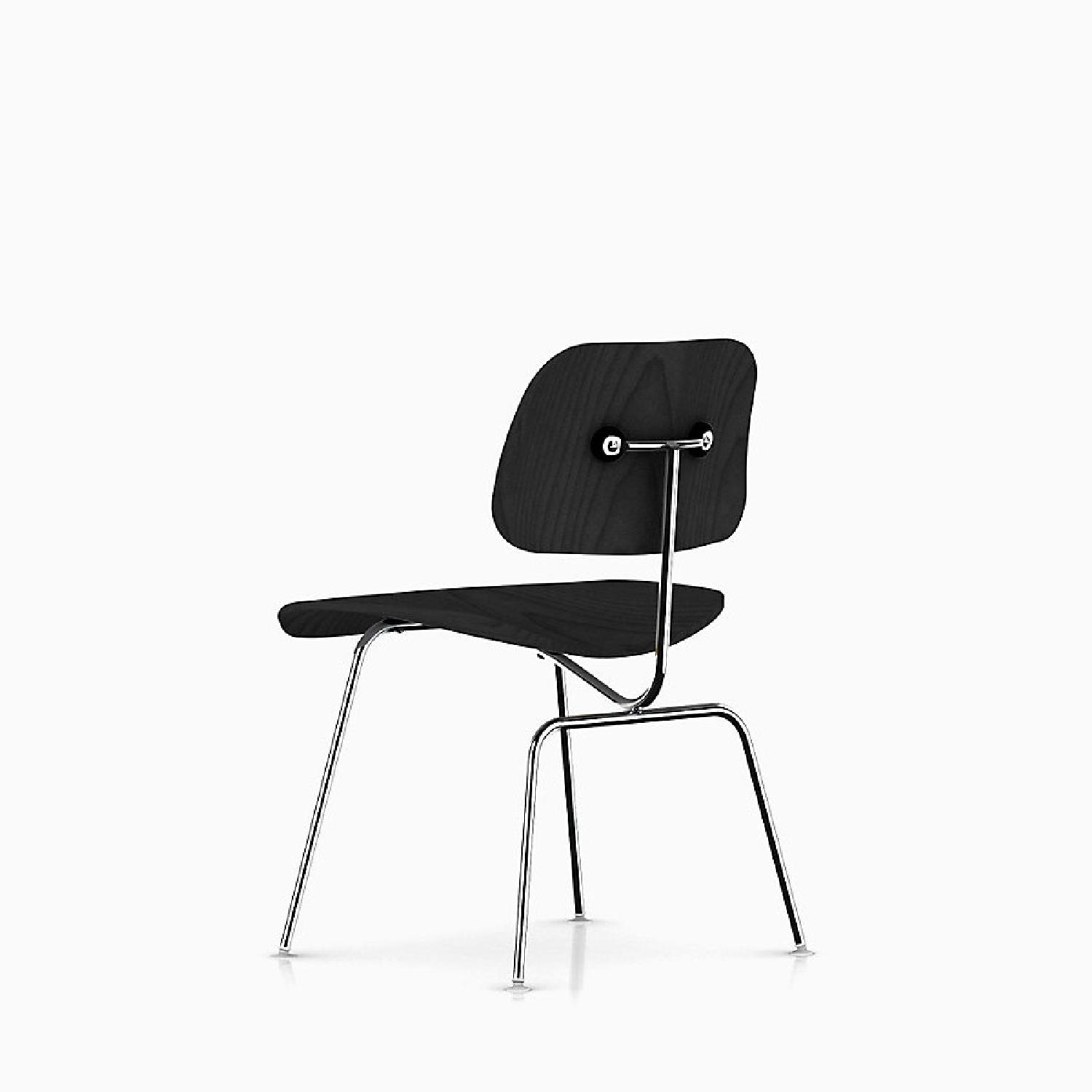 Eames Molded Plywood Black Dining Chair w/ Chrome Base - image-6
