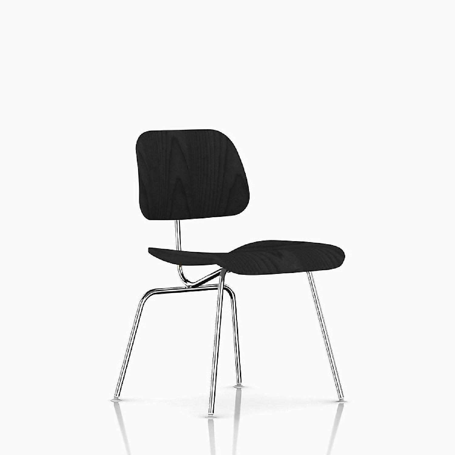 Eames Molded Plywood Black Dining Chair w/ Chrome Base - image-7