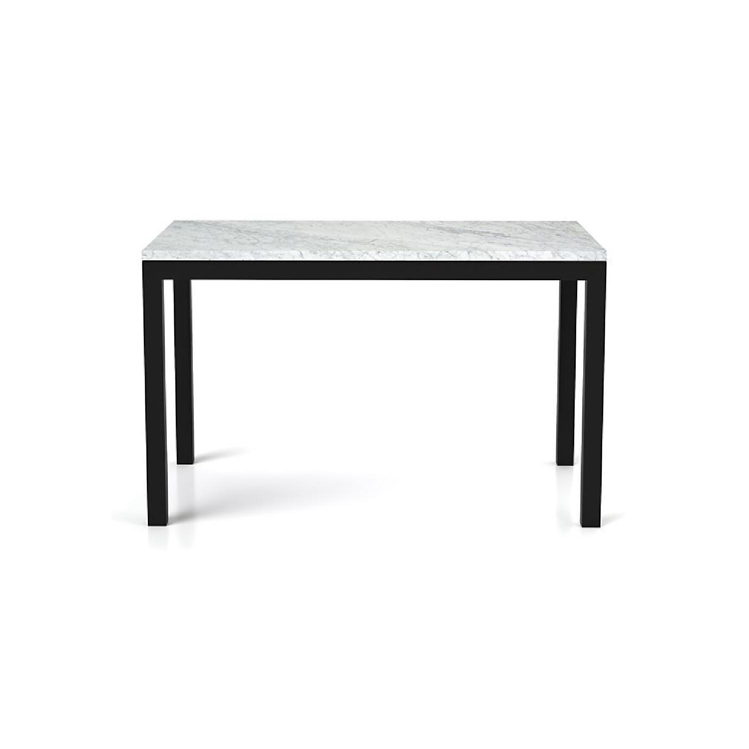 Crate & Barrel White Marble Top CounterHeight Dining Table AptDeco