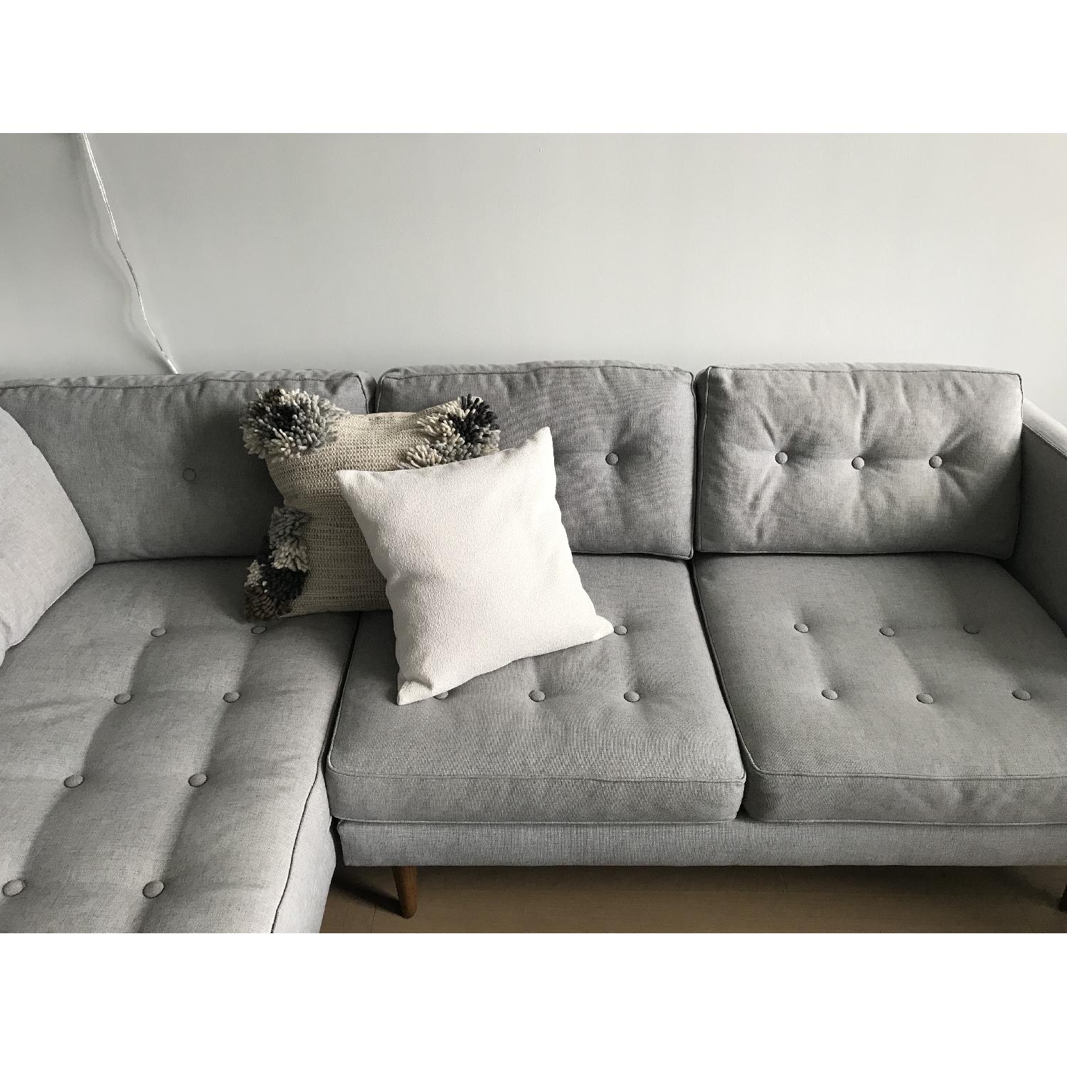 West Elm Peggy Mid-Century Chaise Sectional Sofa - image-2