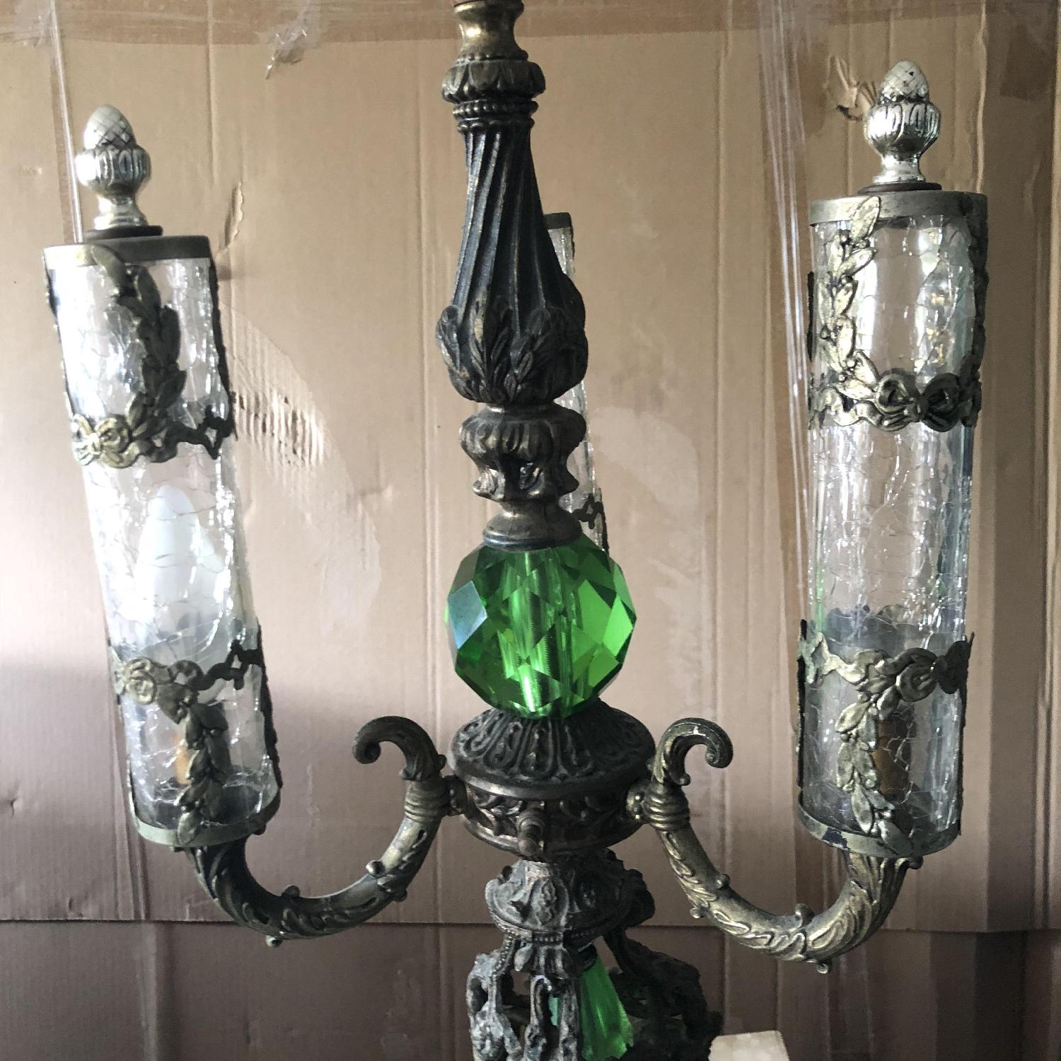 antique ceiling lamp and matching table lamps - image-2