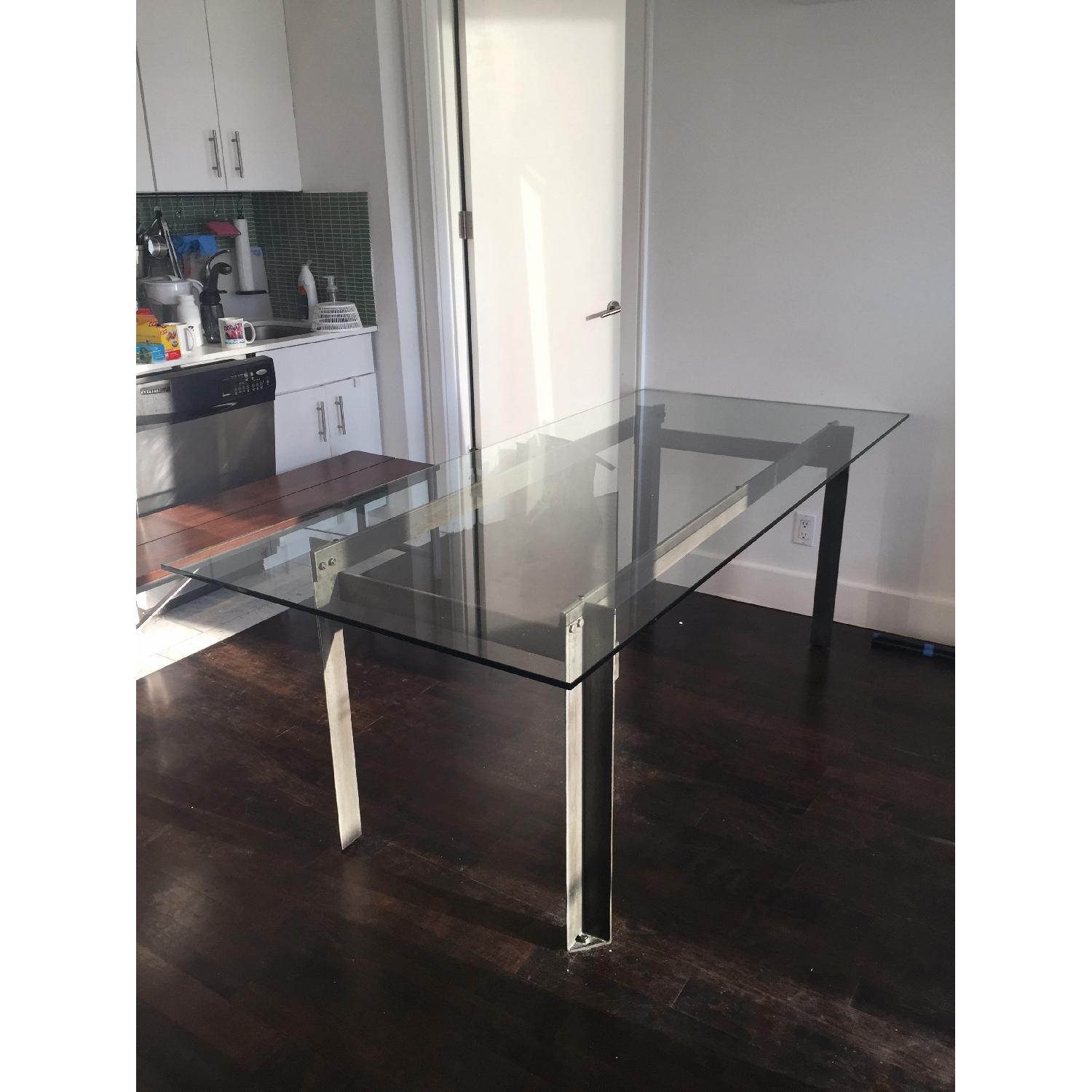 CB2 Glass Rectangular Dining Table - image-1