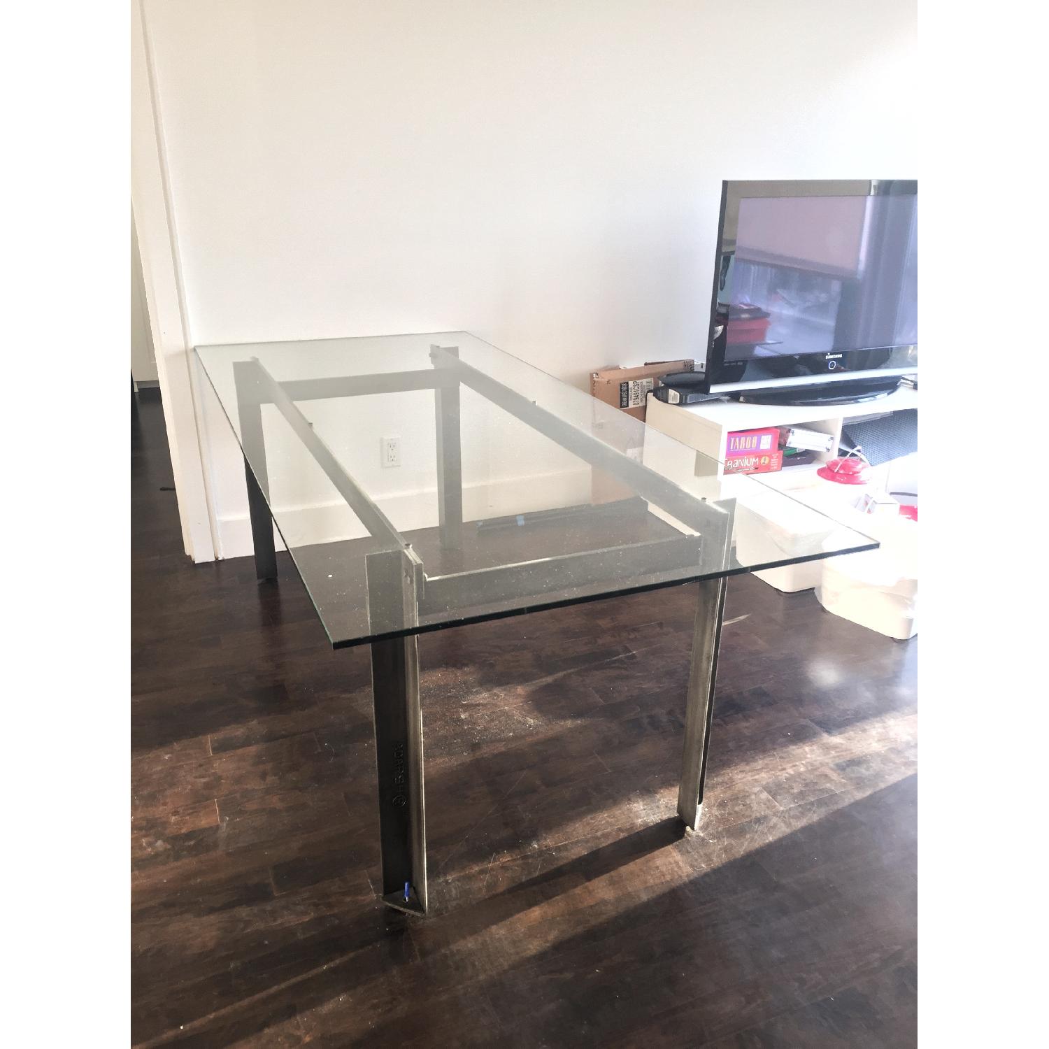 CB2 Glass Rectangular Dining Table - image-2
