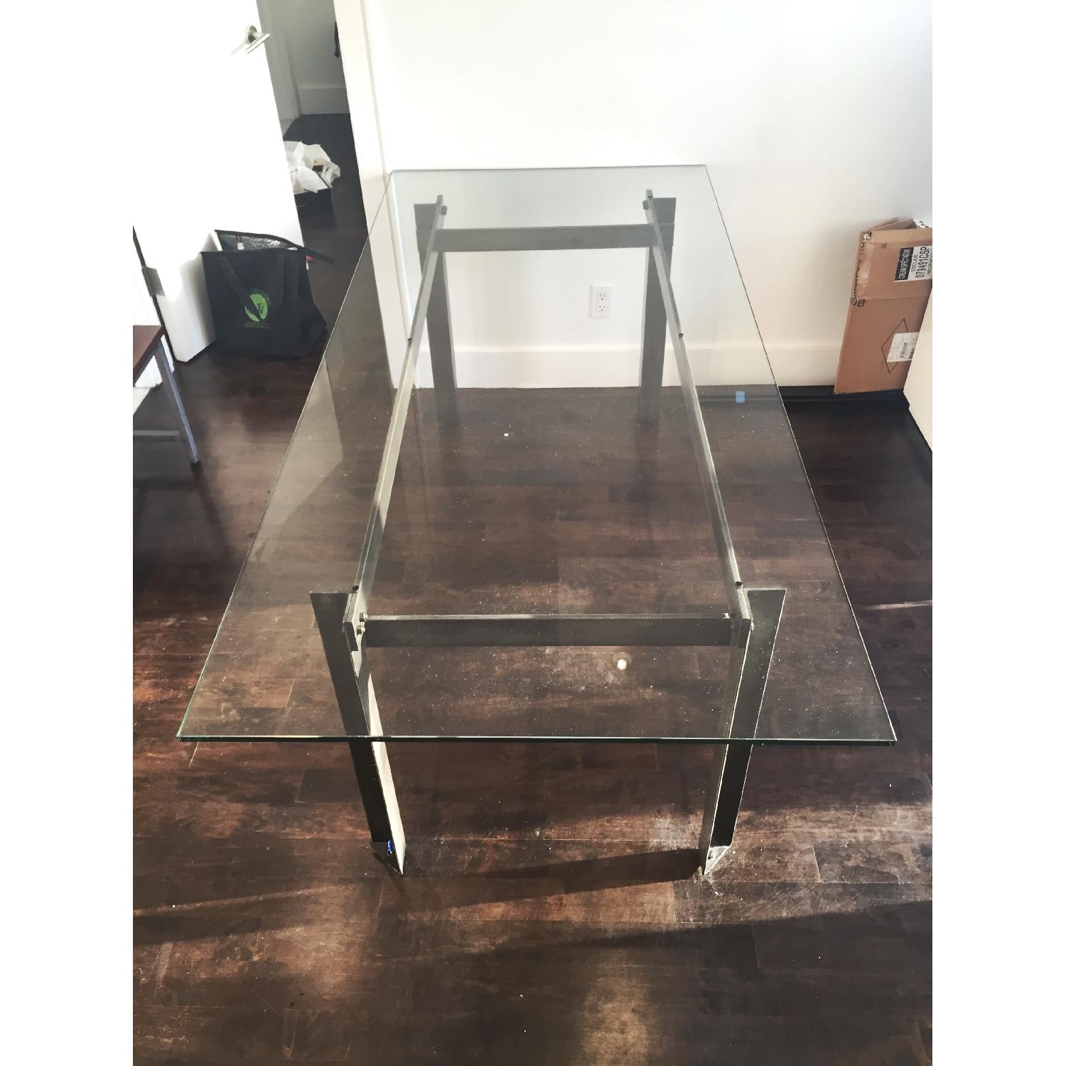 CB2 Glass Rectangular Dining Table - image-4
