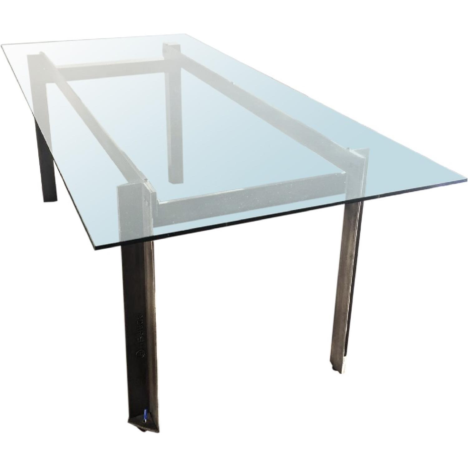 CB2 Glass Rectangular Dining Table - image-0