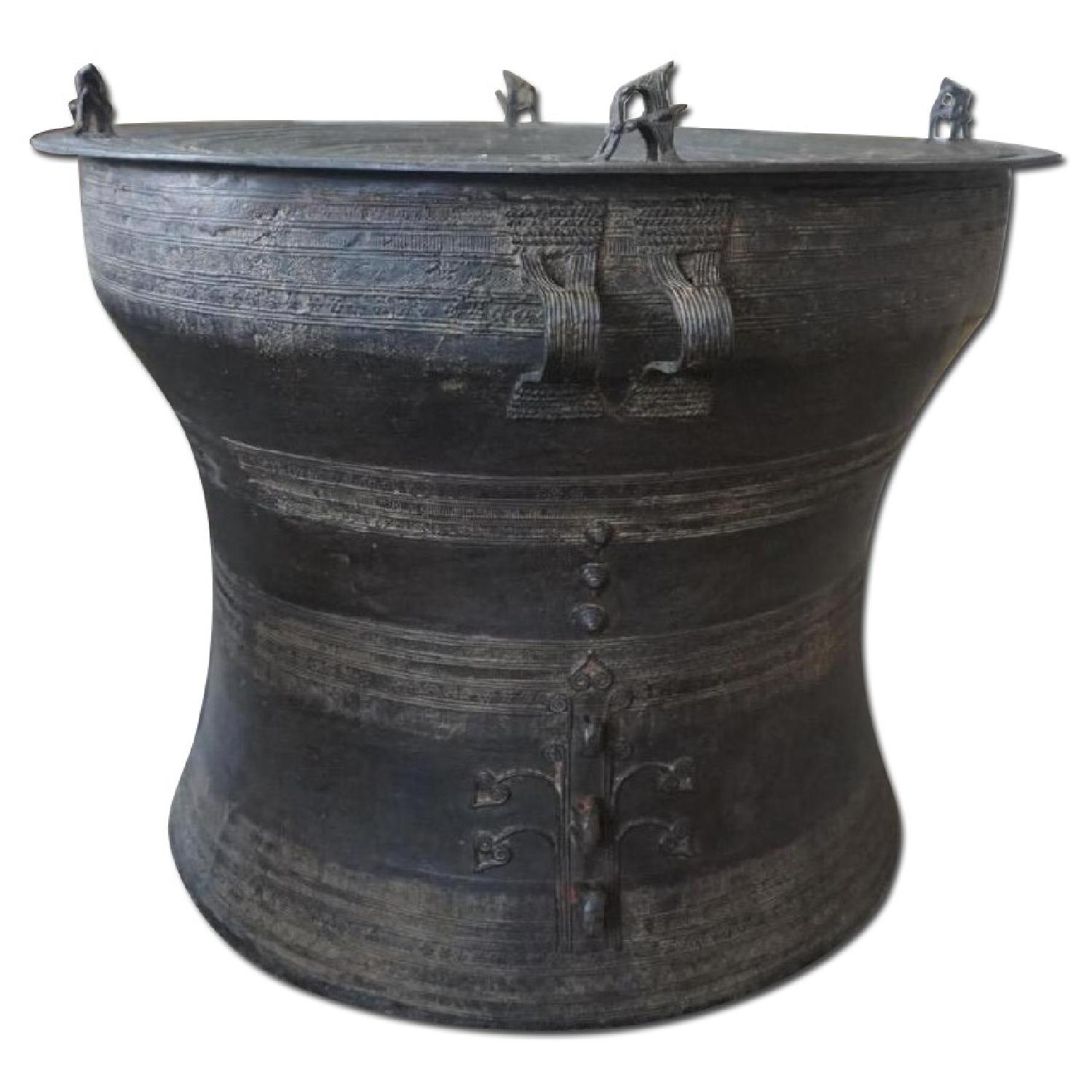 Antique Metal Drum Coffee Table/Ottoman AptDeco