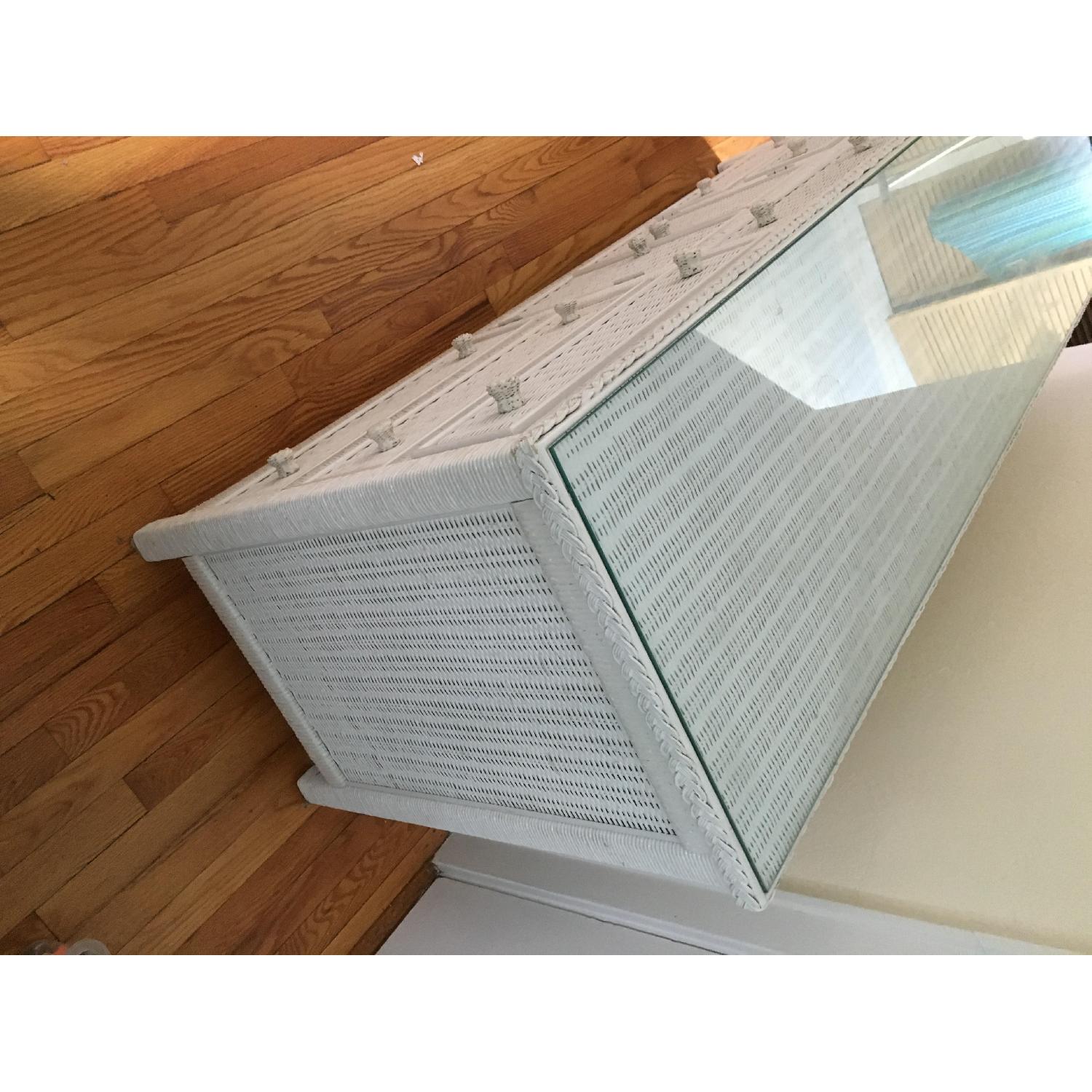 Vintage Henry Link White Wicker Dresser - image-2