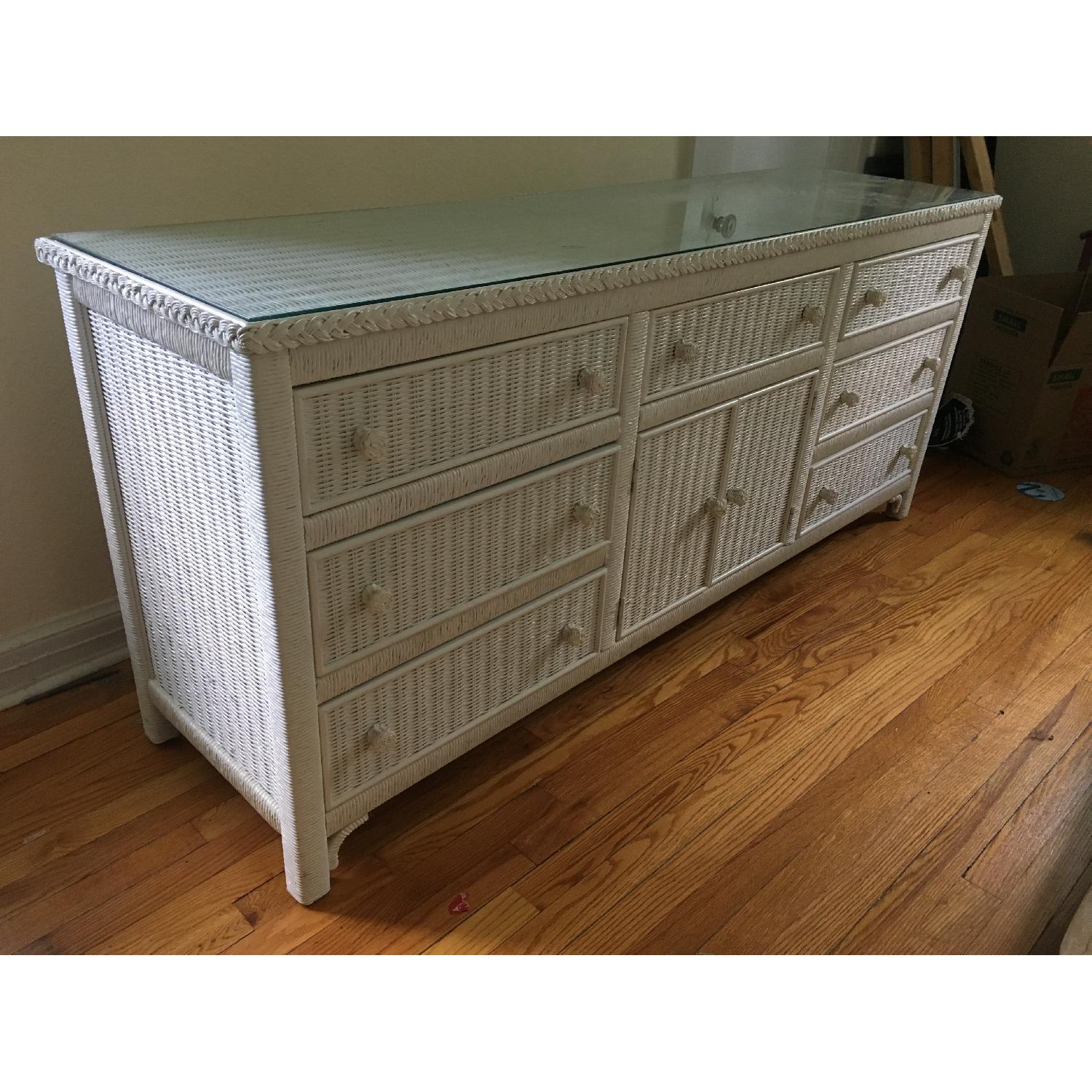Vintage Henry Link White Wicker Dresser - image-3