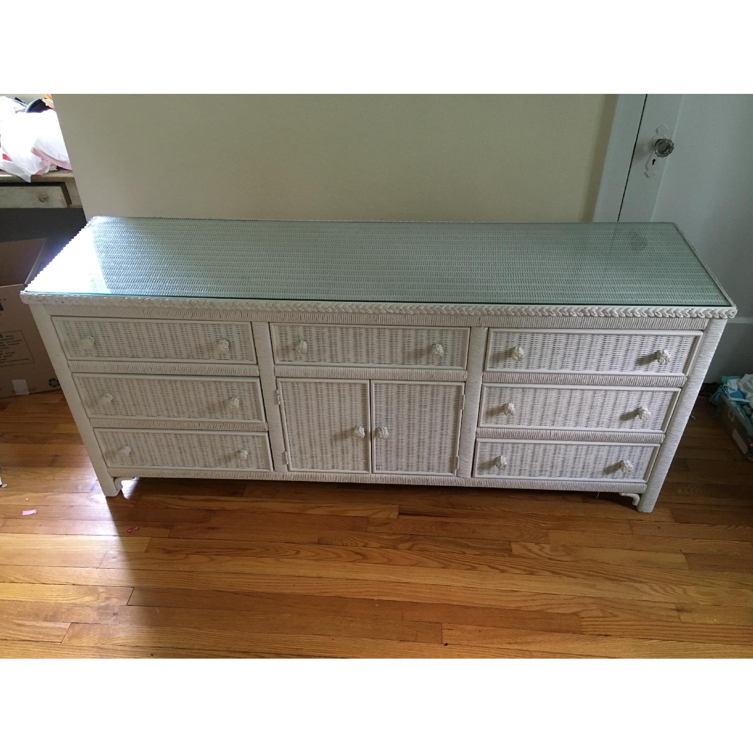 Vintage Henry Link White Wicker Dresser - image-4