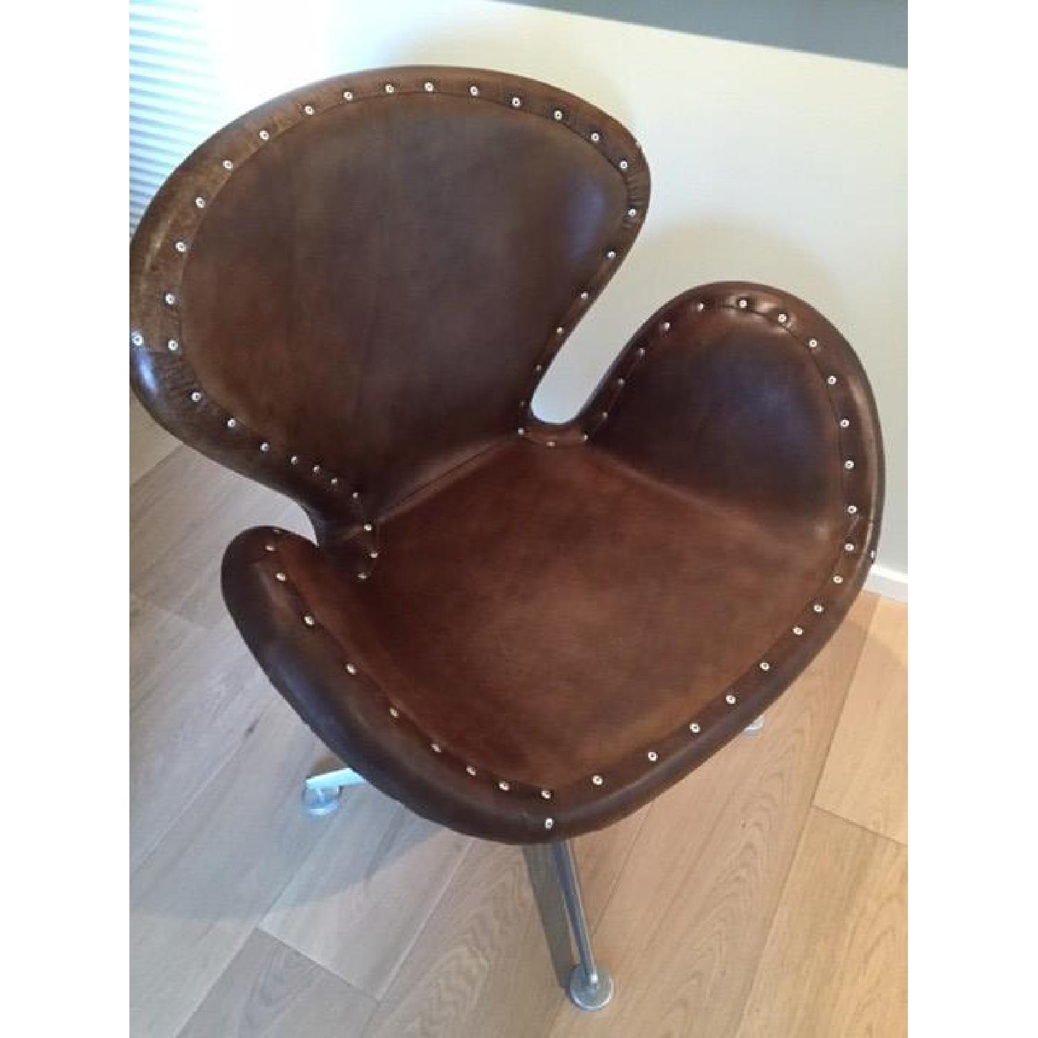 Restoration Hardware Leather Swan Devon Aviator Chair - image-2