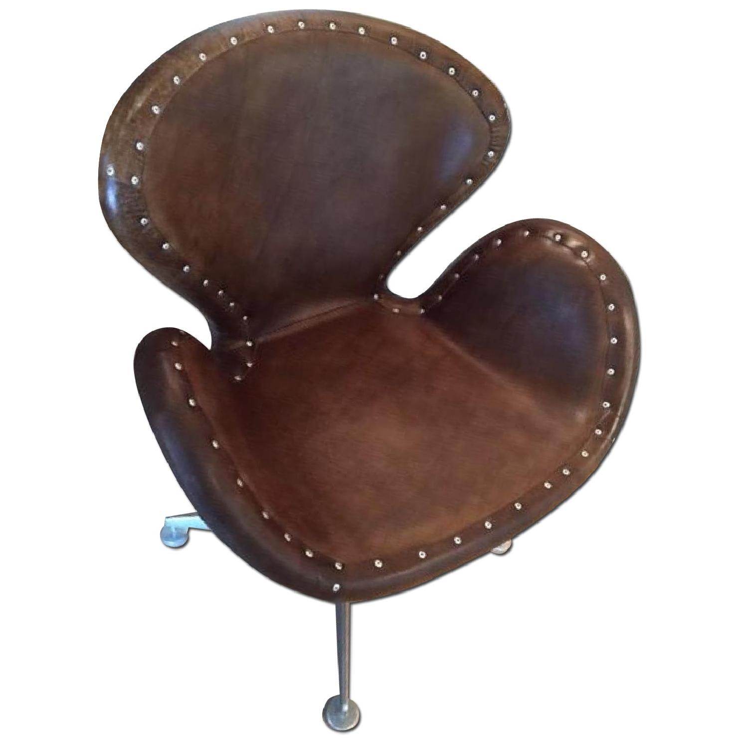 Restoration Hardware Leather Swan Devon Aviator Chair AptDeco