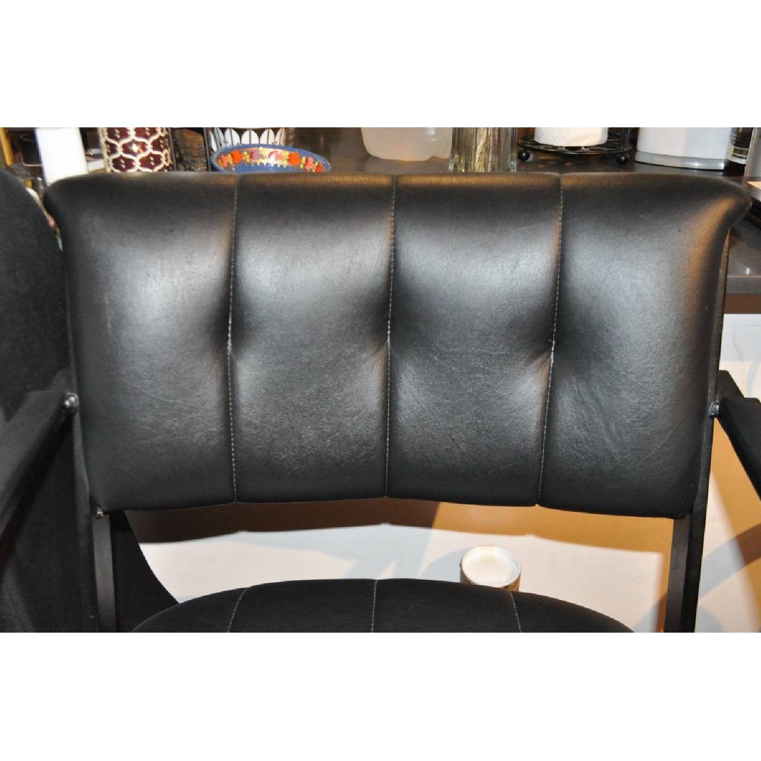 Italian Leather Bar Stools w/ Arms - image-2