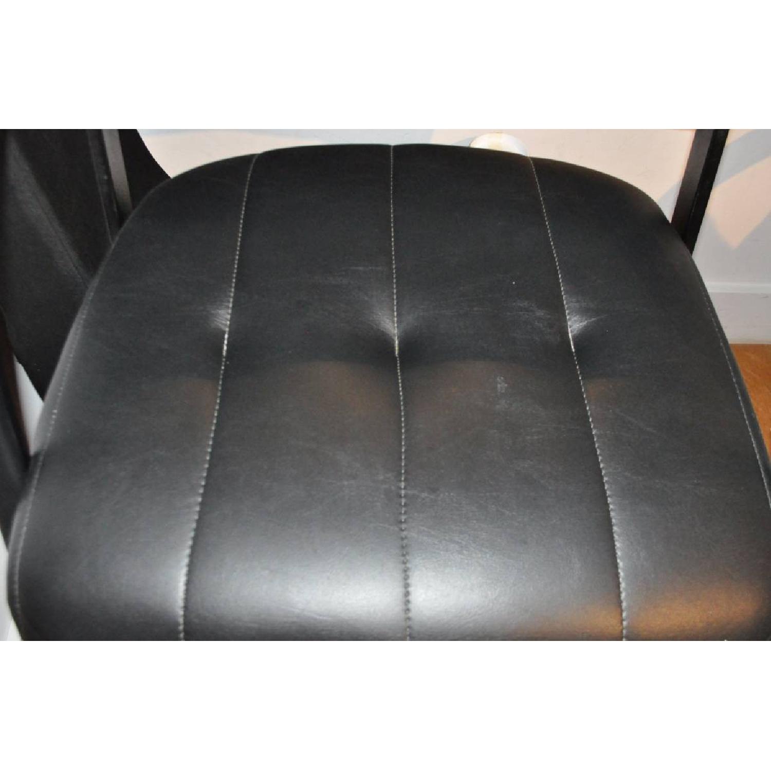 Italian Leather Bar Stools w/ Arms - image-4