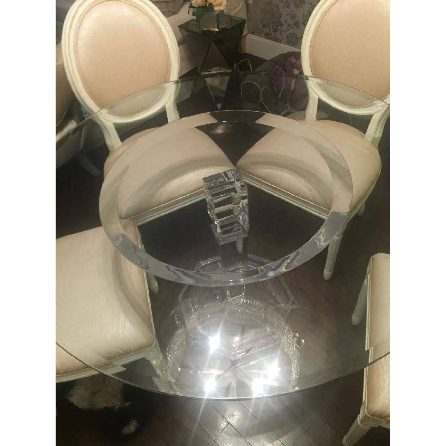 Custom Glass Top Table w/ Lucite Base - image-4