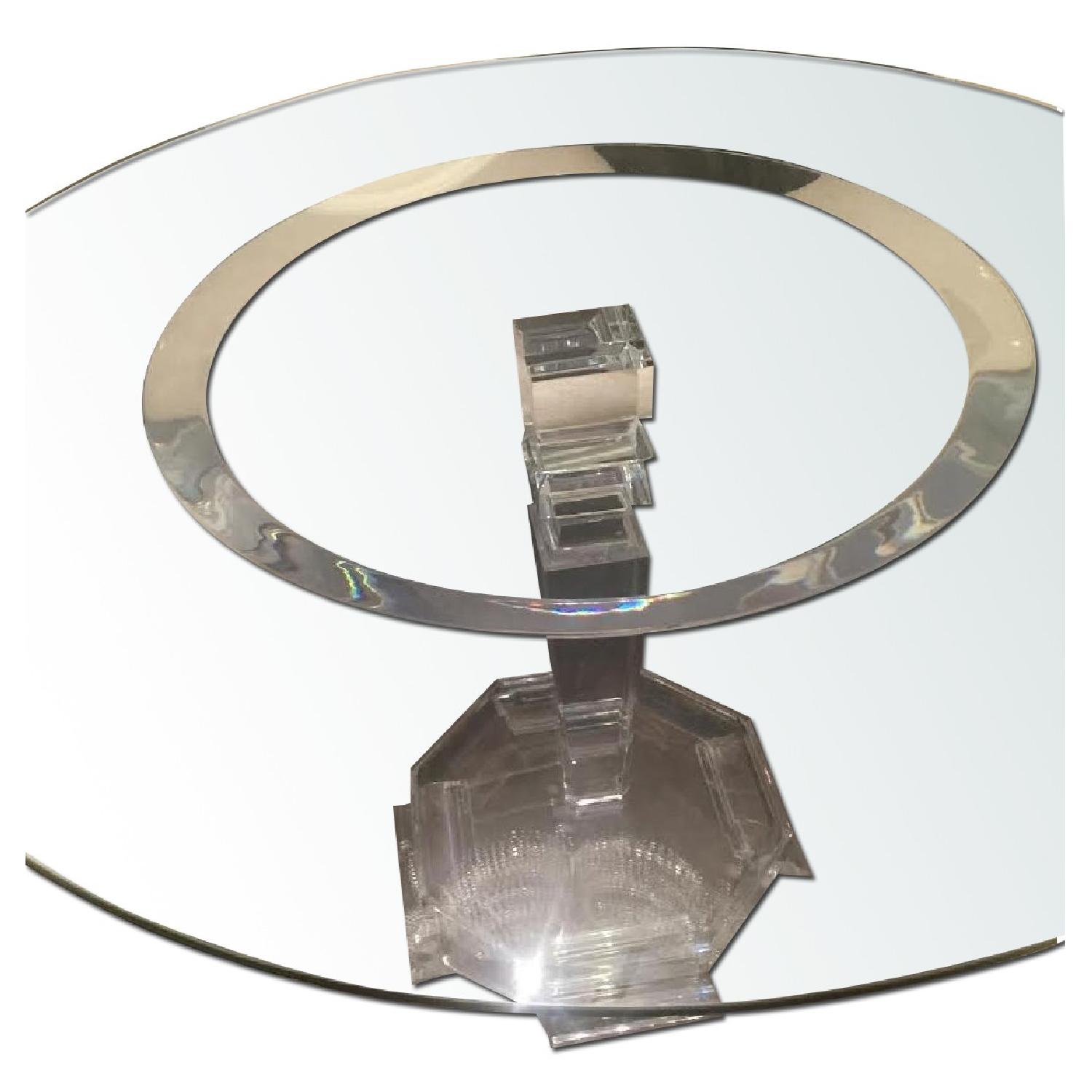 Custom Glass Top Table w/ Lucite Base - image-0