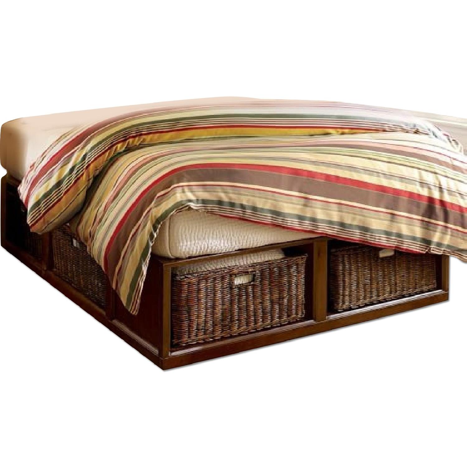 Pottery Barn Stratton Storage Platform Bed w/ Baskets AptDeco