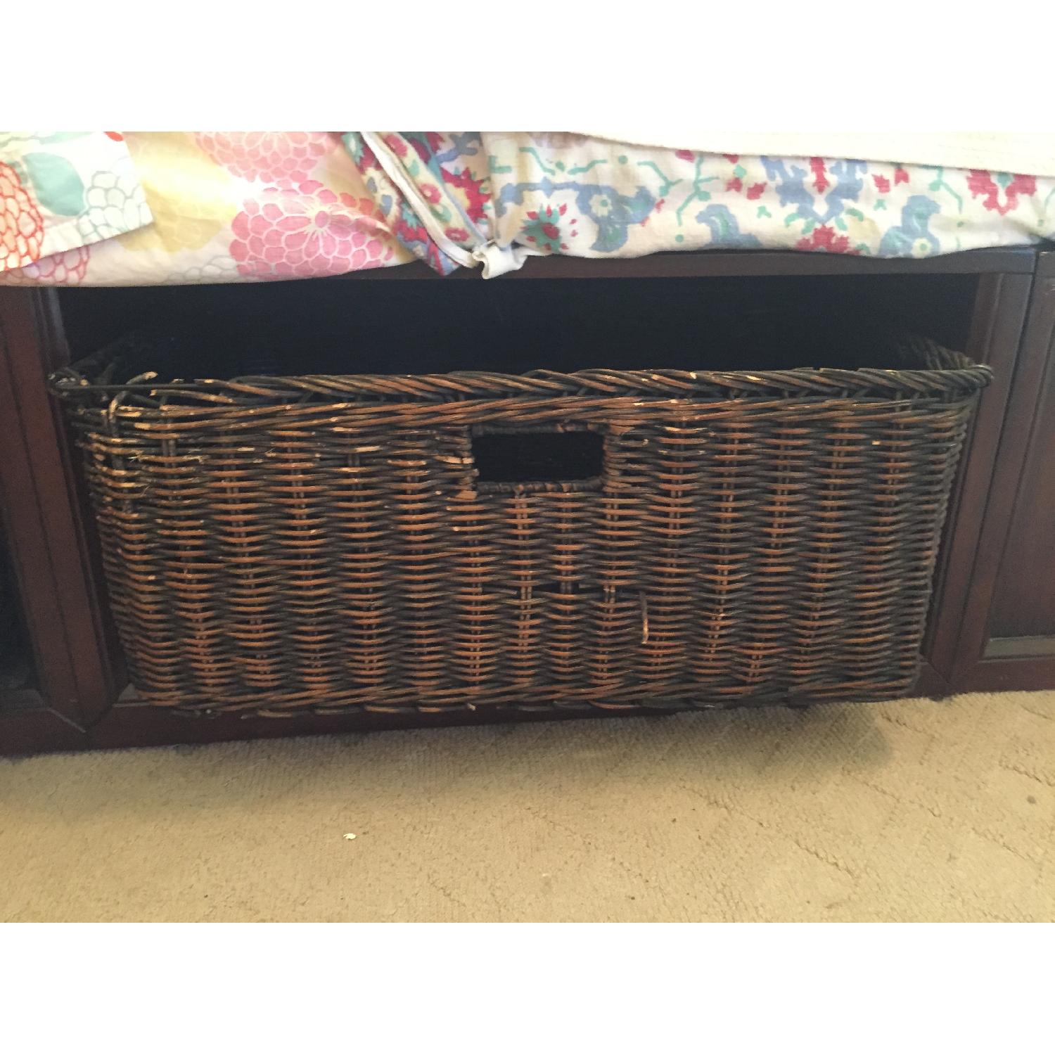 Pottery Barn Stratton Storage Platform Bed w/ Baskets AptDeco