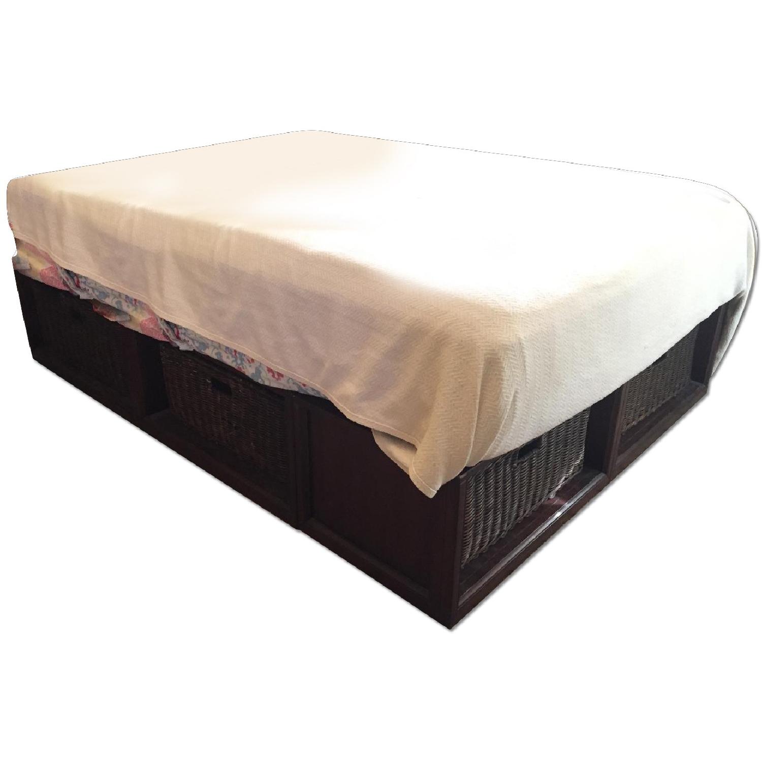 Pottery Barn Stratton Storage Platform Bed w/ Baskets AptDeco