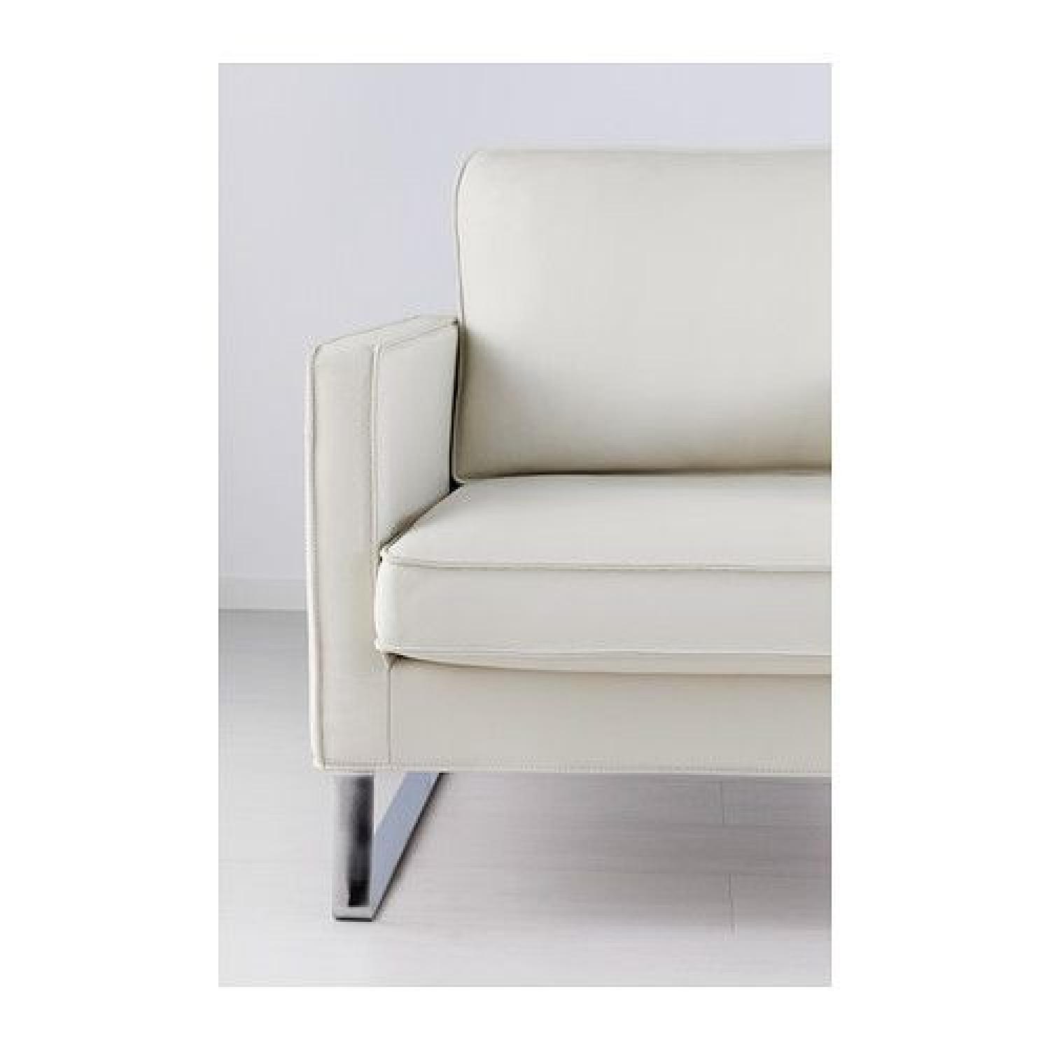 Ikea Mellby White Leather Armchair - image-1