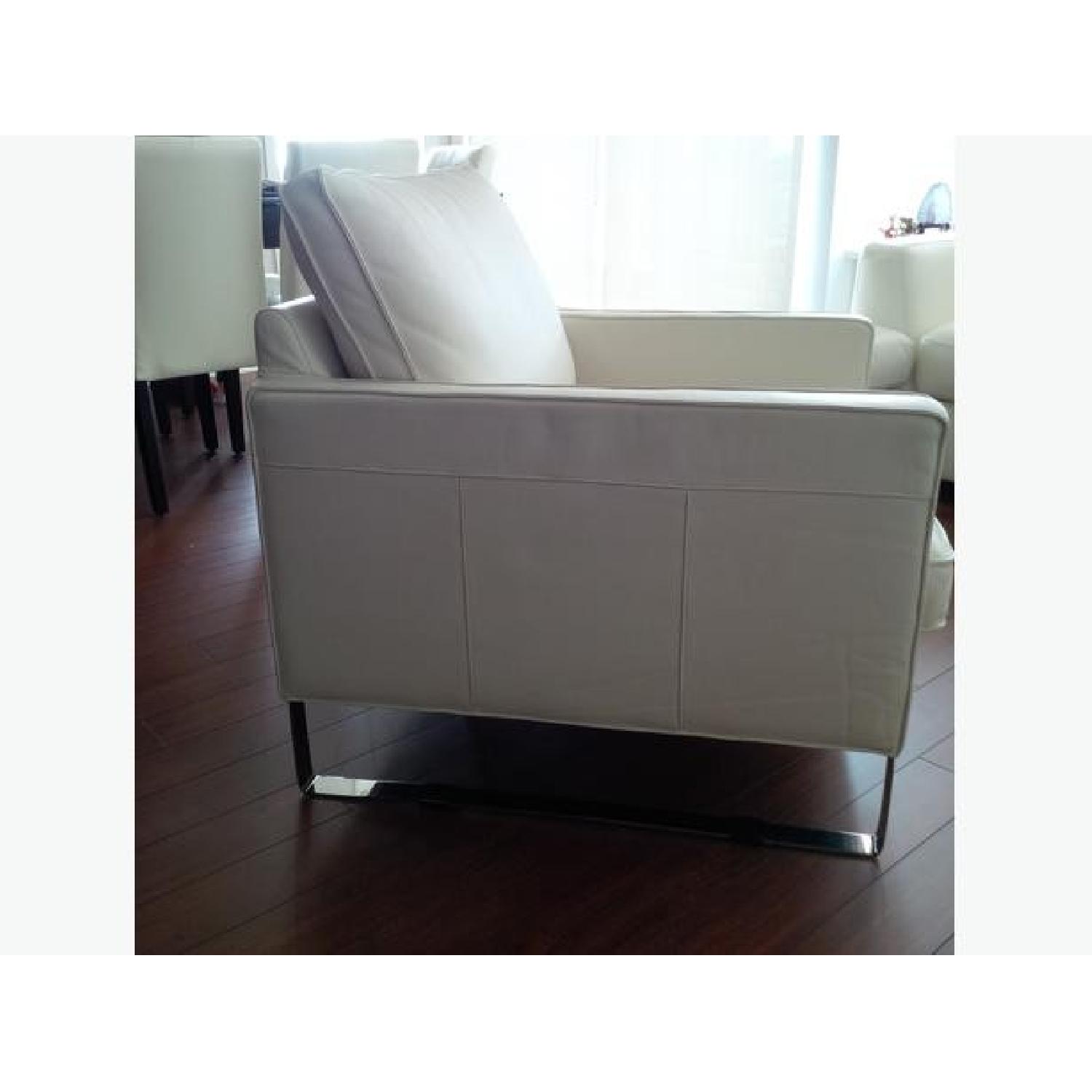 Ikea Mellby White Leather Armchair - image-2