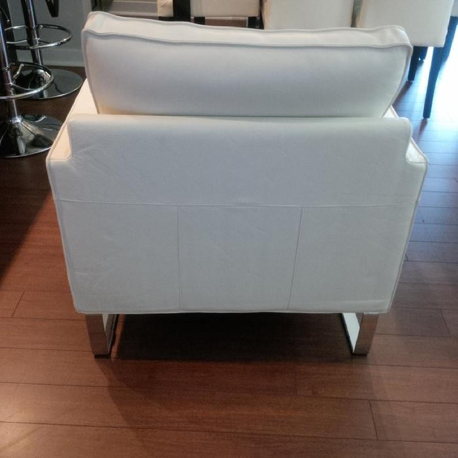 Ikea Mellby White Leather Armchair - image-3