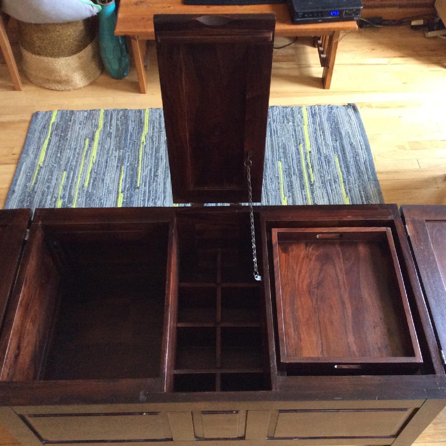 Crate & Barrel Wood Coffee Table Trunk w/ Storage - image-5