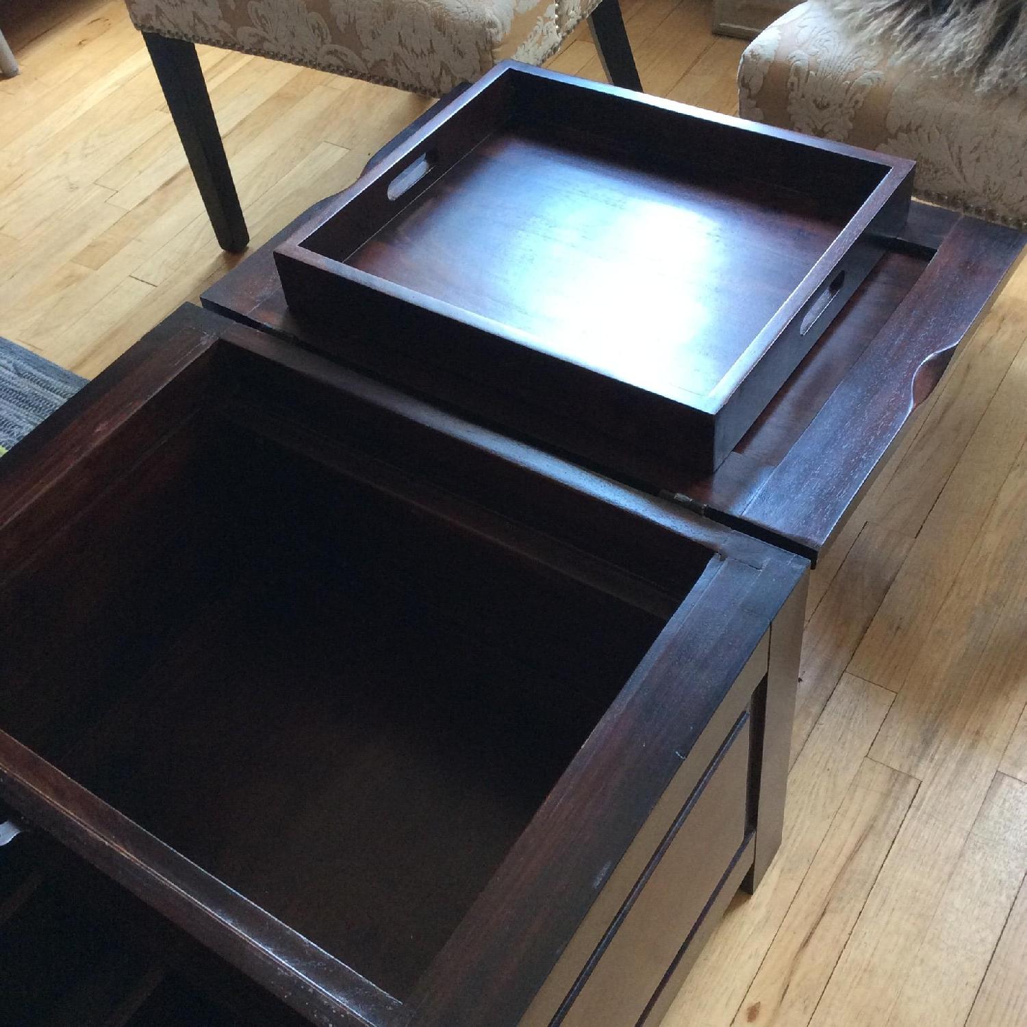 Crate & Barrel Wood Coffee Table Trunk w/ Storage - image-7