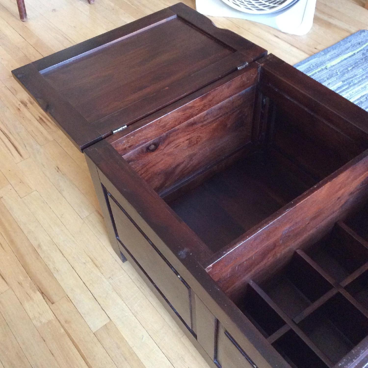 Crate & Barrel Wood Coffee Table Trunk w/ Storage - image-8