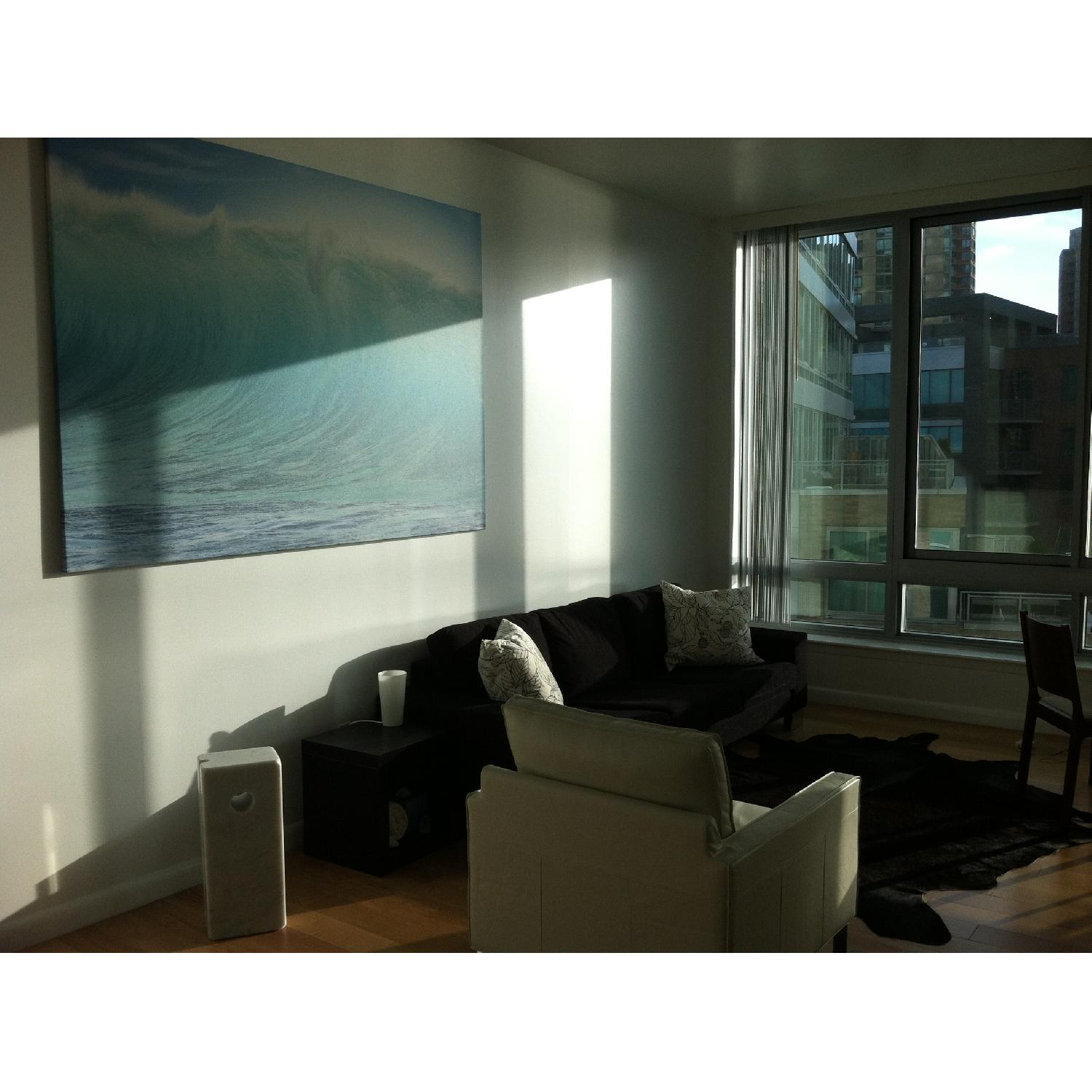 Ikea Black Cowhide Rug - image-1