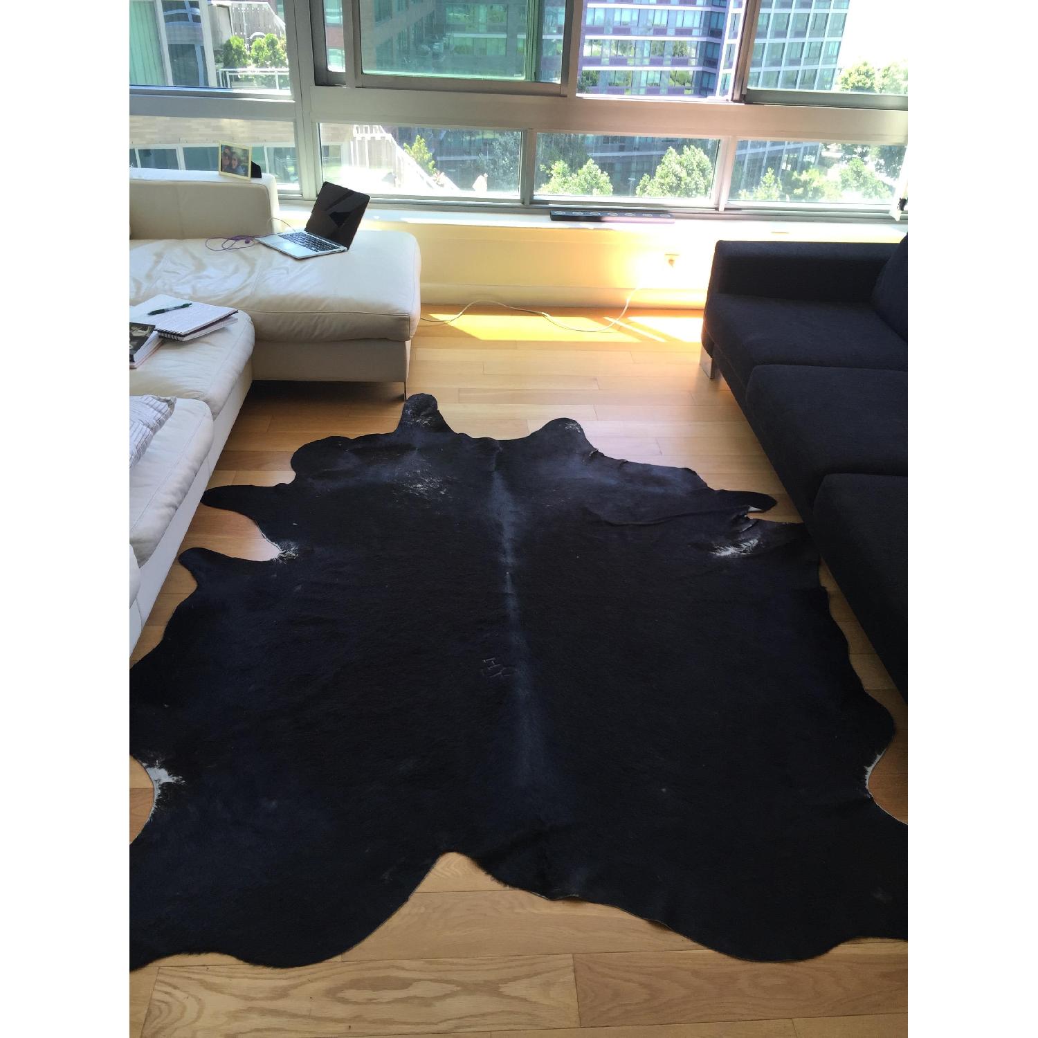 Ikea Black Cowhide Rug - image-2