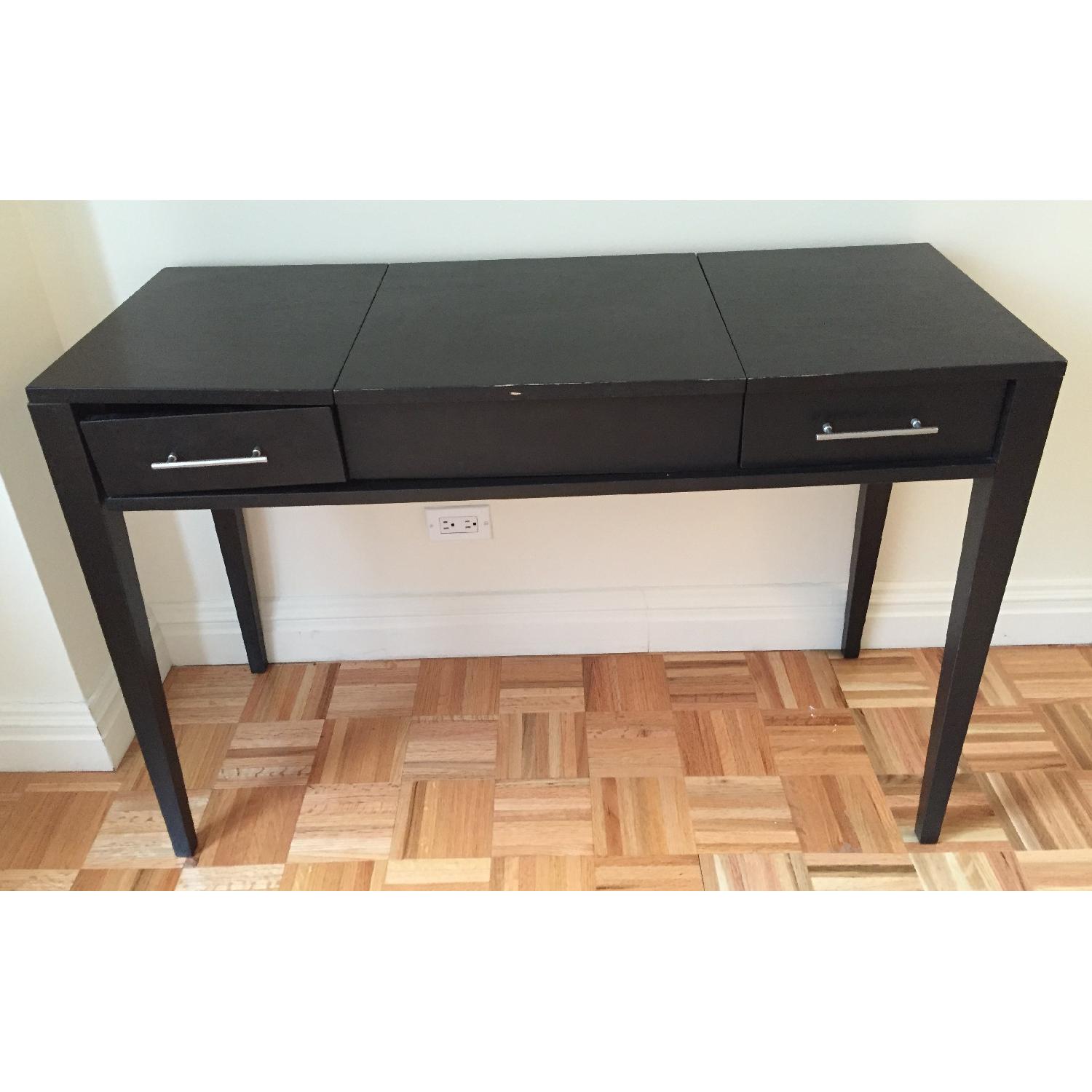 West Elm Black Convertible Vanity/Desk w/ Mirror - image-4