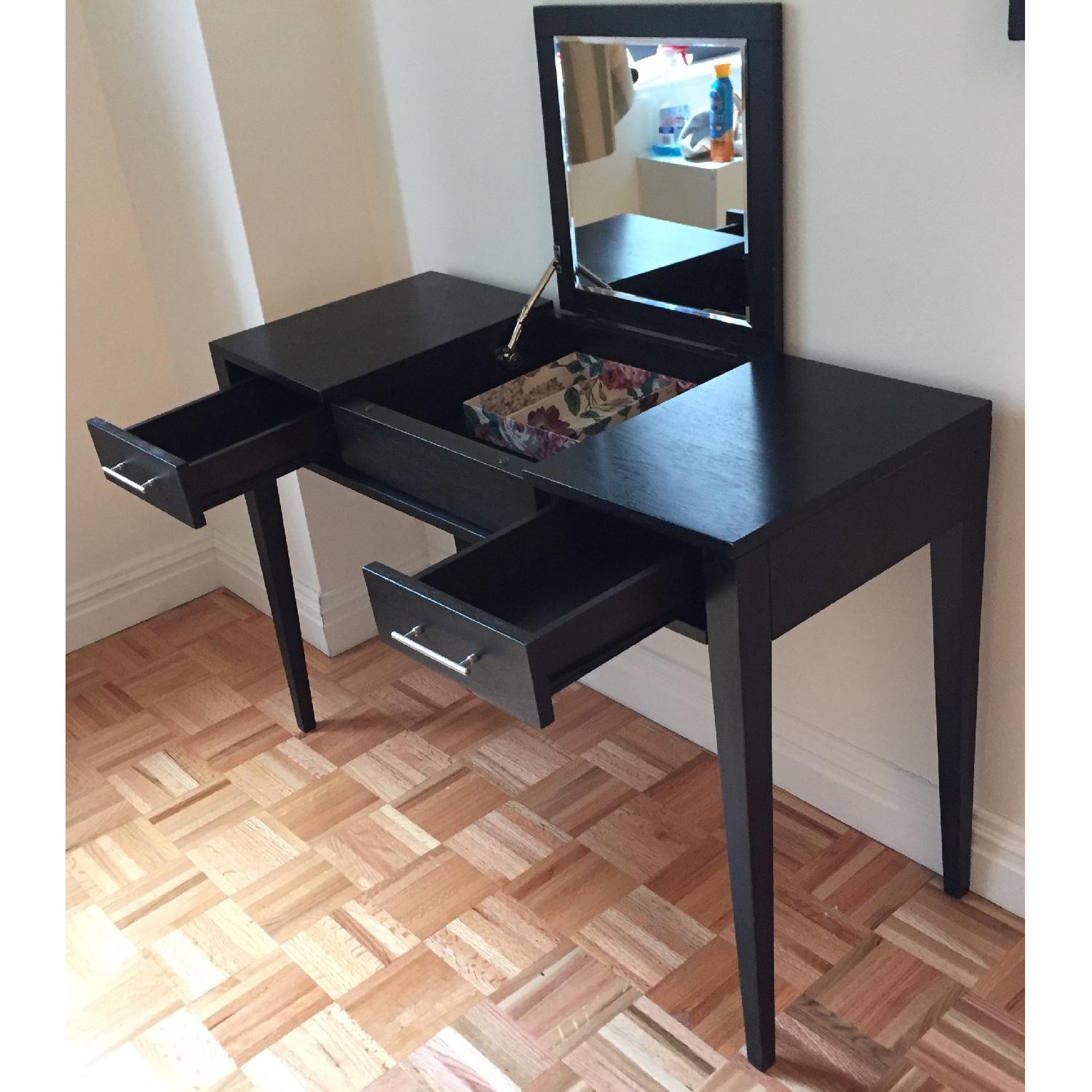 West Elm Black Convertible Vanity/Desk w/ Mirror - image-7
