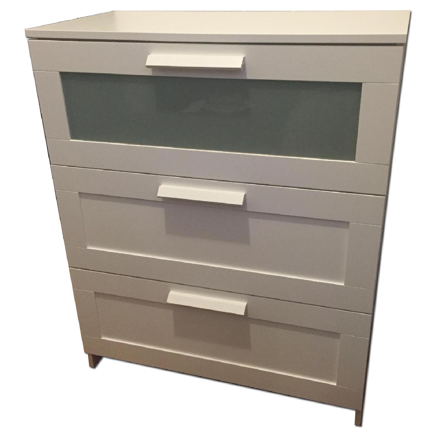 Ikea Melamine White 3 Drawer Dresser AptDeco