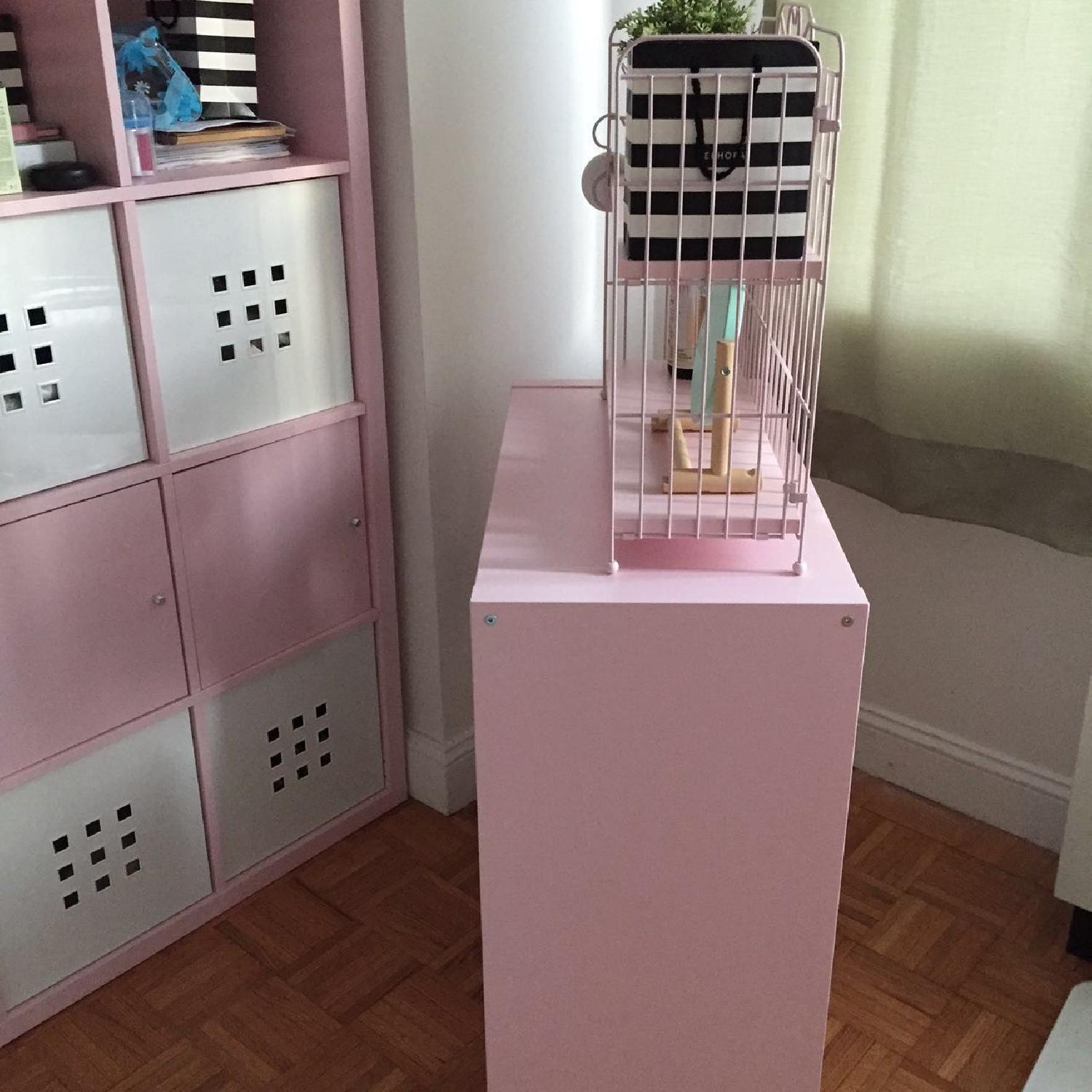 Ikea Elena Pink Small & Tall Shelving Units w/ Doors + Wire Shelves - image-1