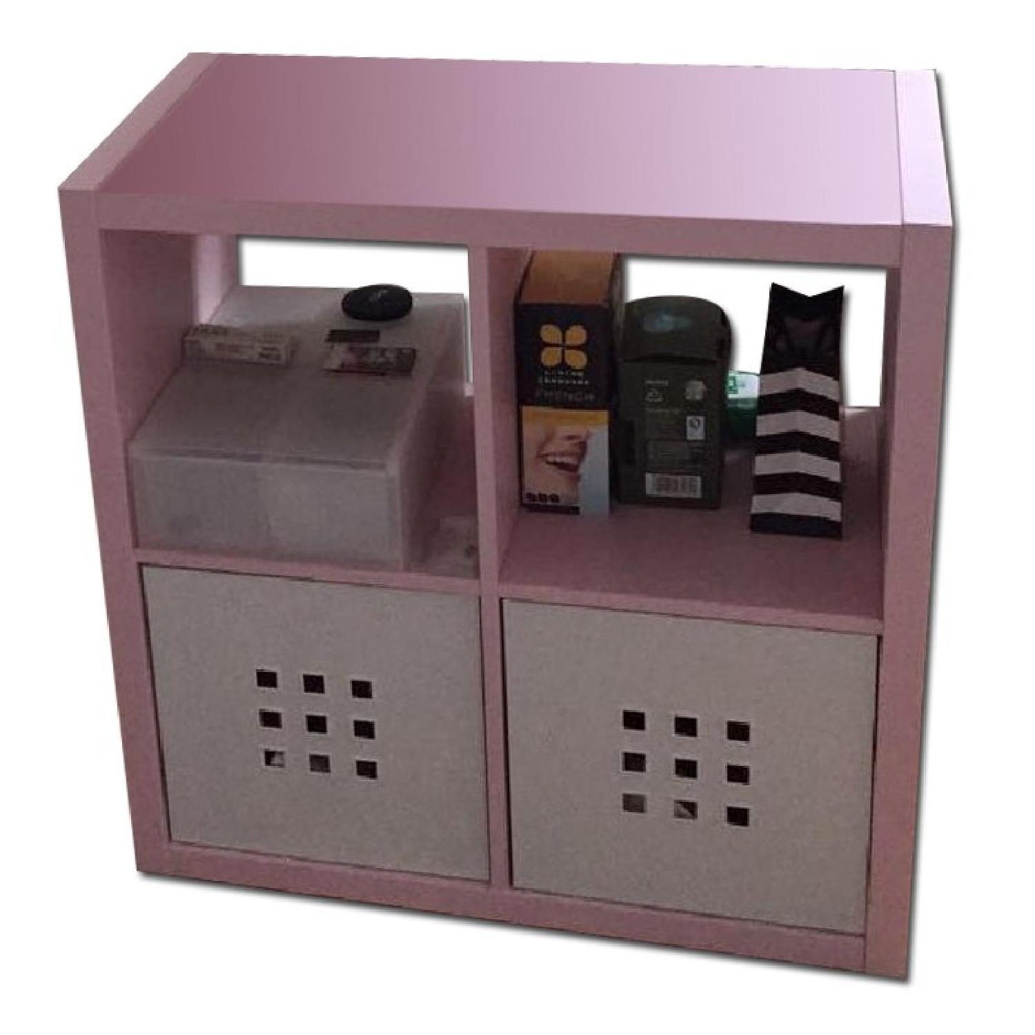 Ikea Elena Pink Small & Tall Shelving Units w/ Doors + Wire Shelves - image-7