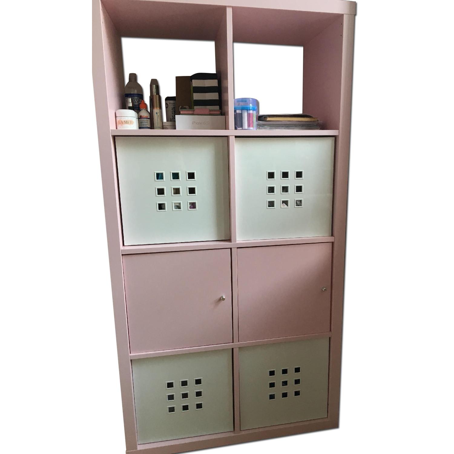 Ikea Elena Pink Small & Tall Shelving Units w/ Doors + Wire Shelves - image-8