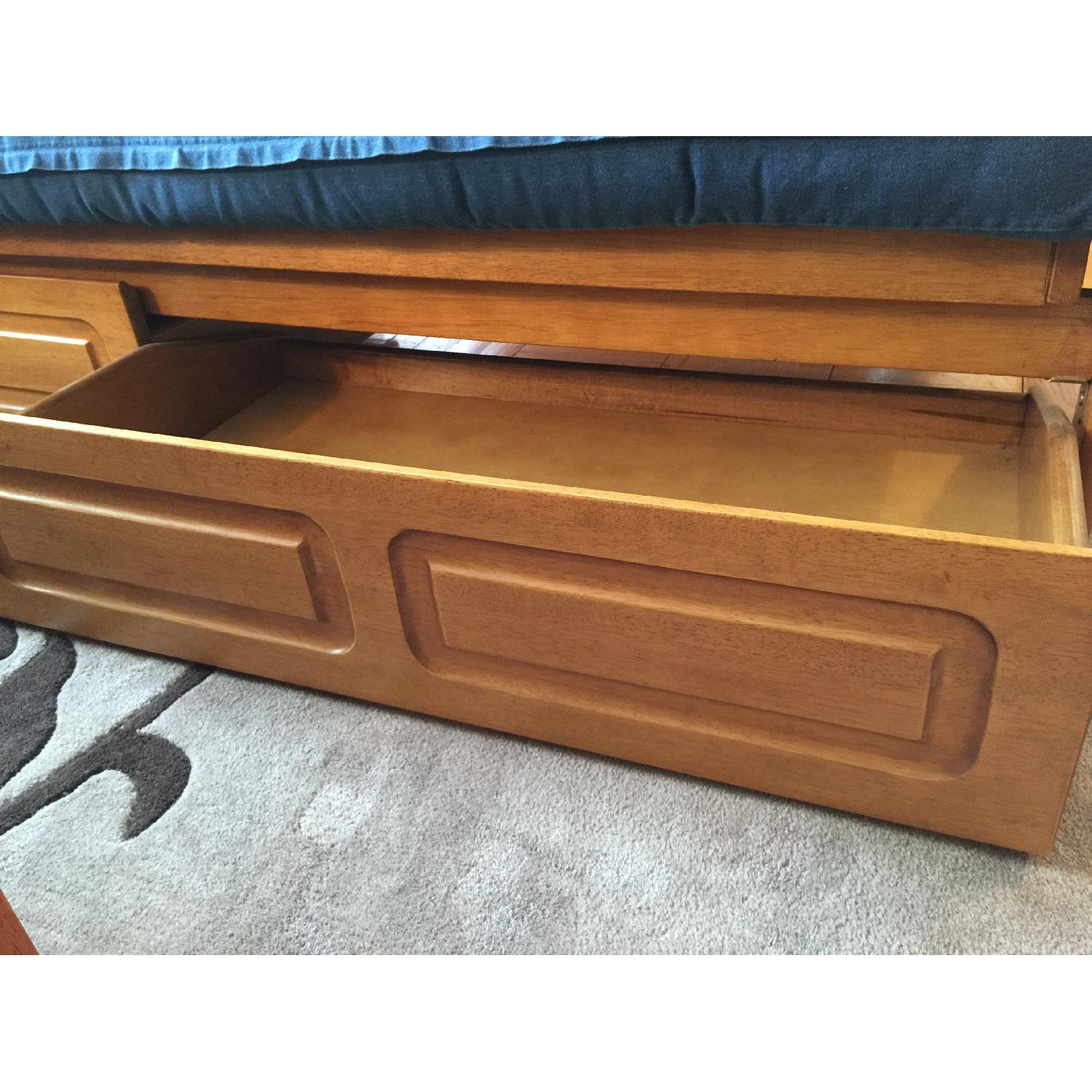 Wooden Futon w/ LLBean Cover & Bolsters - image-3