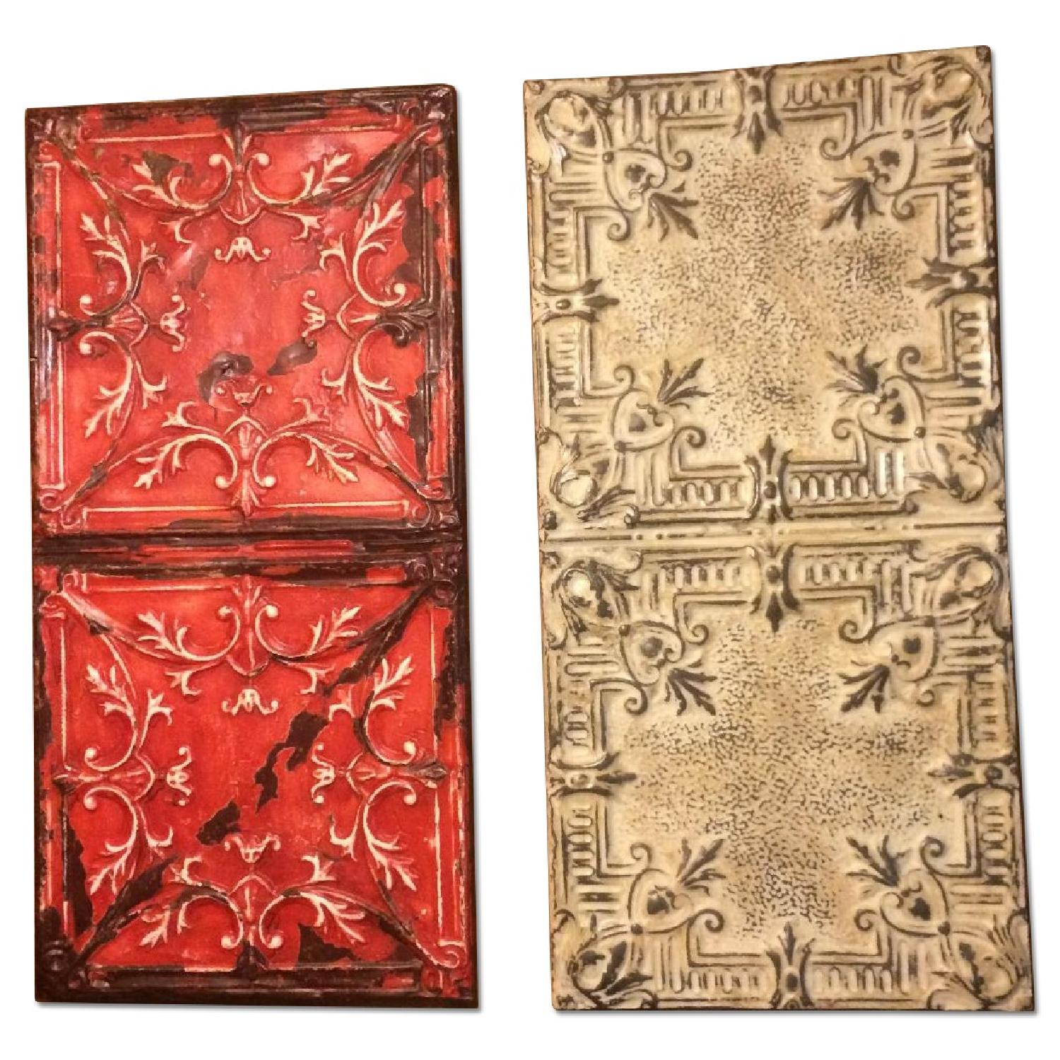Antique Tin Ceiling Wall Art Panels AptDeco