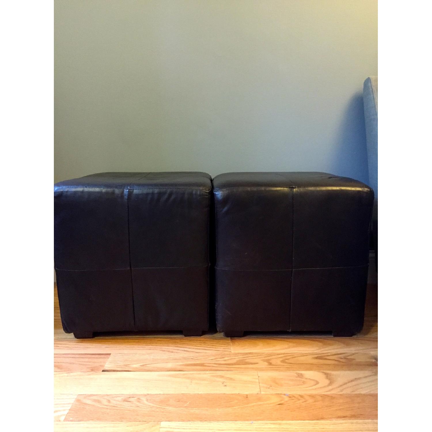 Square Leather Ottomans - image-2